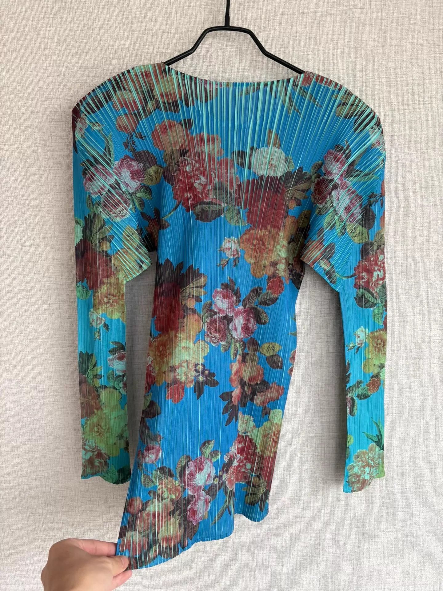 Pleats Please Issey Miyake PLEATS PLEASE blue printed longsleeve top Size S Size S / US 4 / IT 40 - 5 Thumbnail