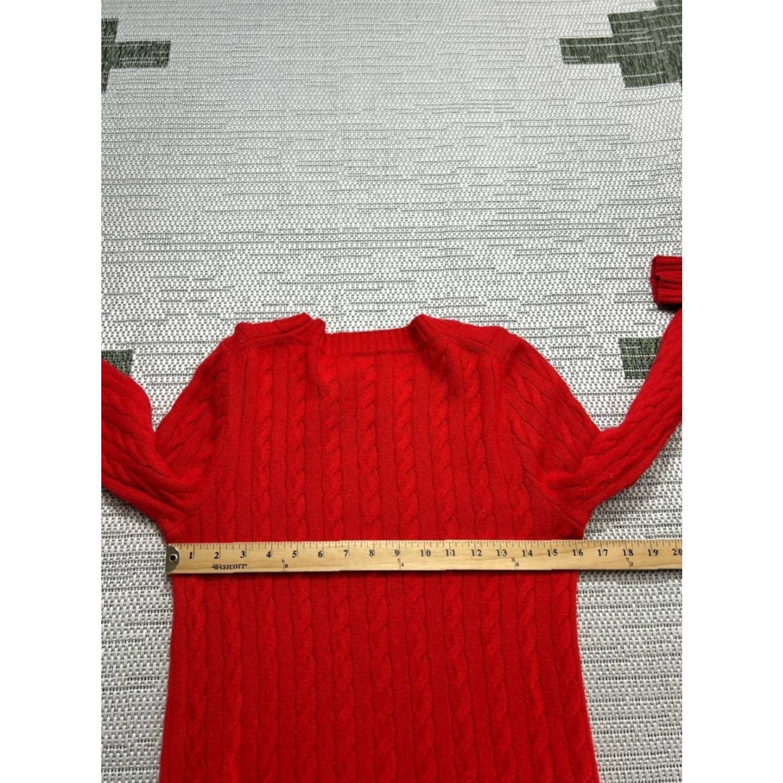 J.Crew J.Crew Sweater Shirt Womens Small Red Cashmere Cable Knit Pullover Casual Pullover Crew Neck Knit Regular S Red Womens 90s? Size S / US 4 / IT 40 - 5 Thumbnail