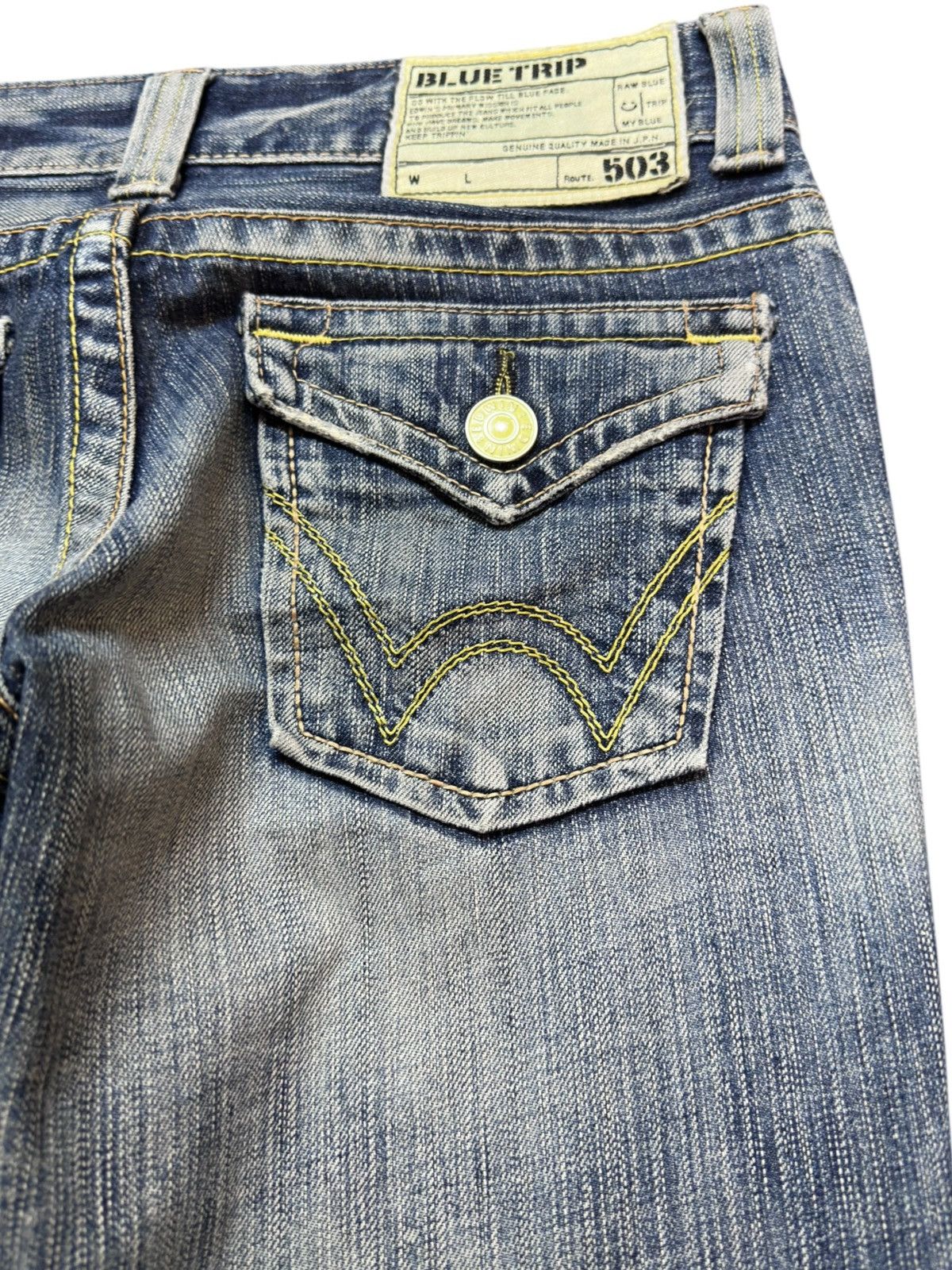 Edwin Vintage Edwin 503 Bluetrip Flare Bootcut Whiskers Denim Size US 29 - 7 Thumbnail