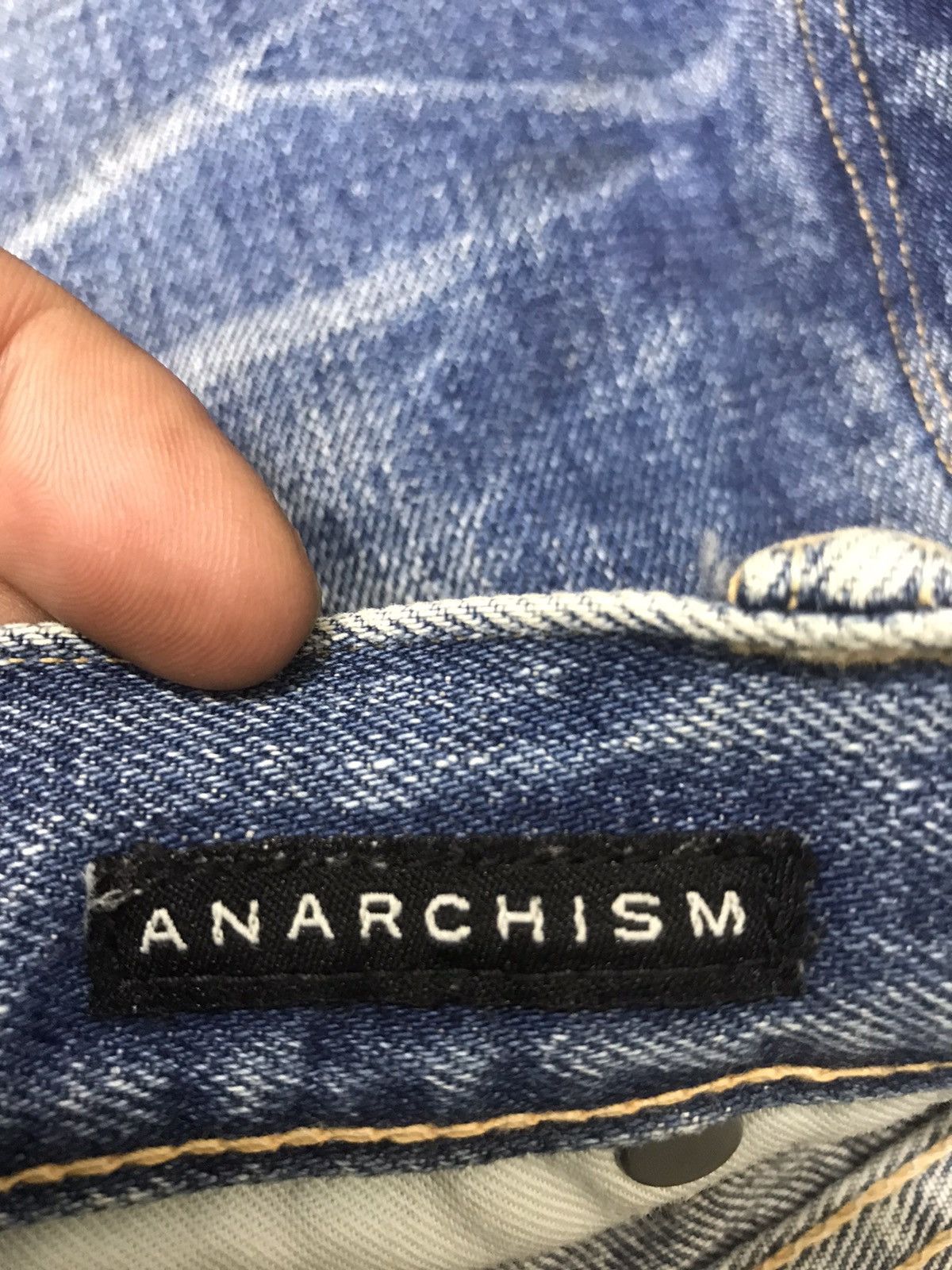 Japanese Brand × KURO 💥ARCHIVAL💥KURO "ANARCHISM" DIRTY COOL WHISKER DENIM F117 Size US 32 / EU 48 - 15 Thumbnail