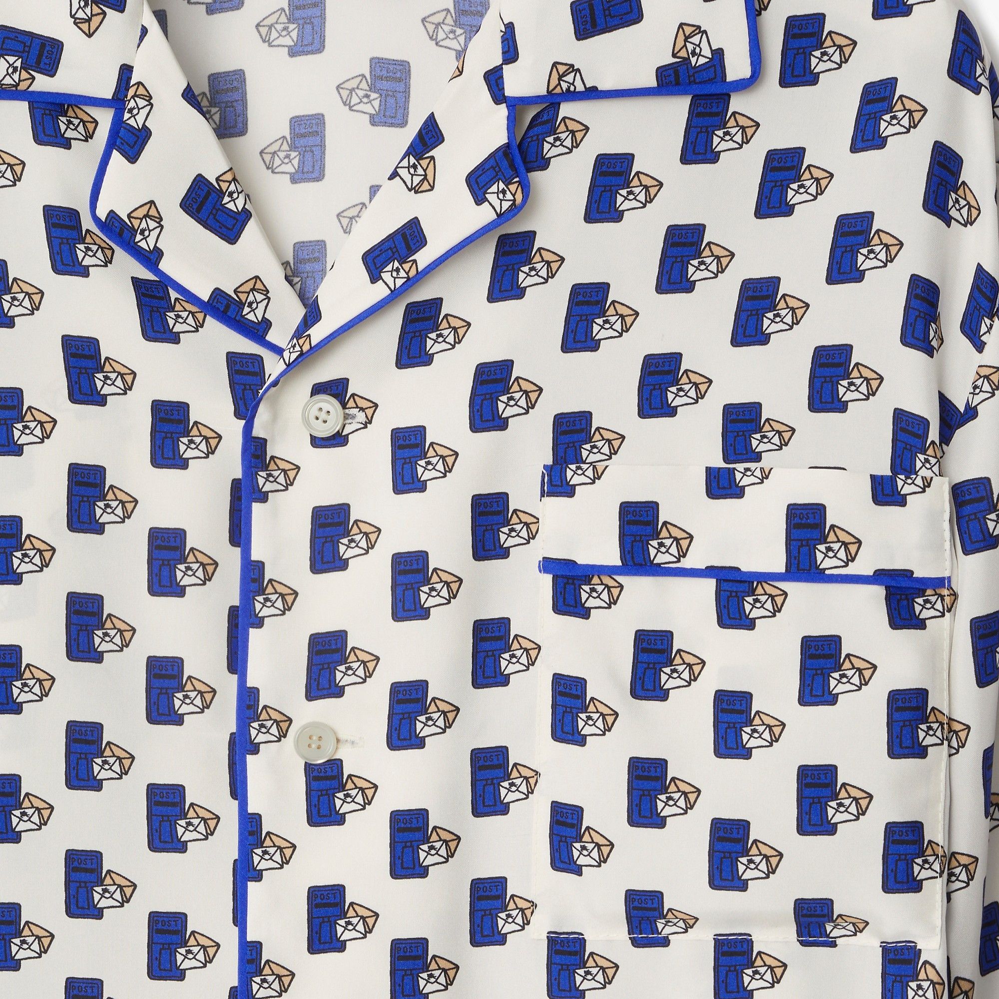 Burberry o1w1db10426 Postbox Silk Pyjama Shirt in Multicolor Size XL / US 12-14 / IT 48-50 - 6 Thumbnail