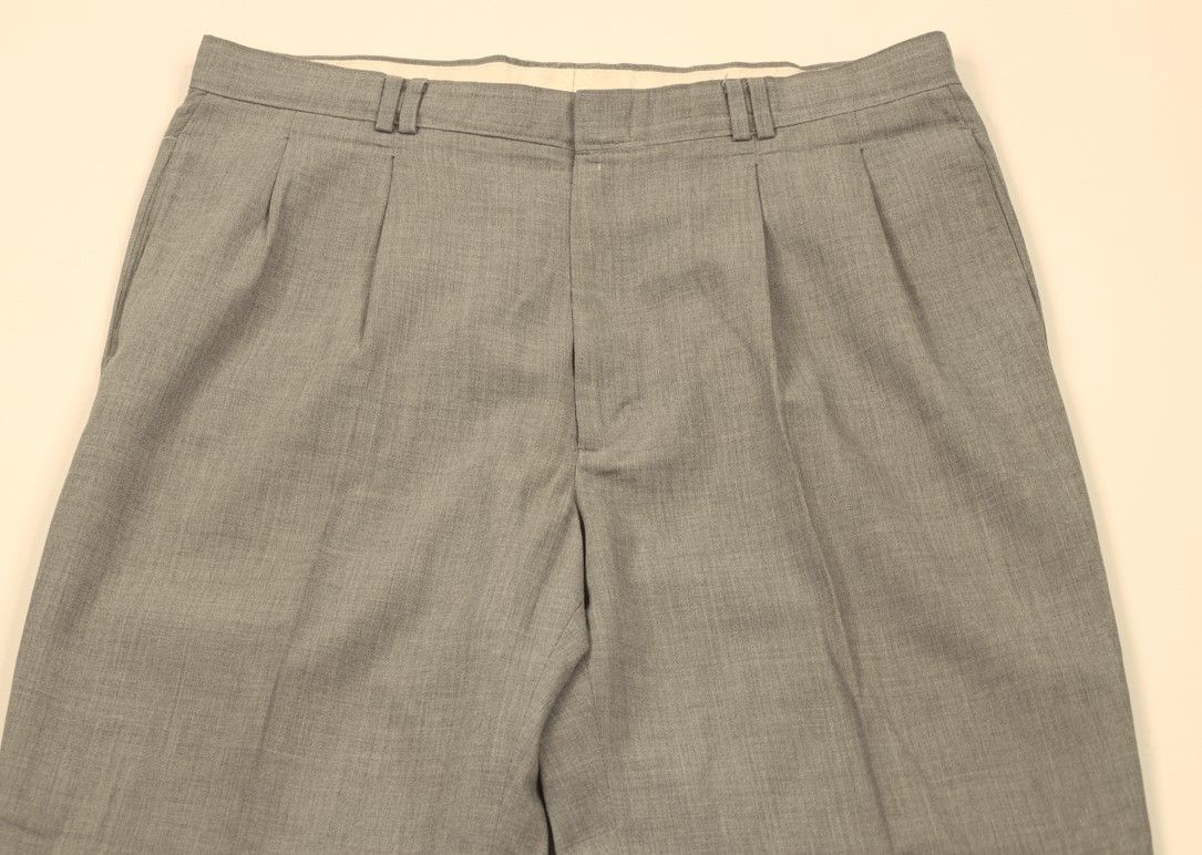 Vintage Vintage 70s Streetwear Chambray Pleated Chino Pants Gray Size US 34 / EU 50 - 2 Thumbnail