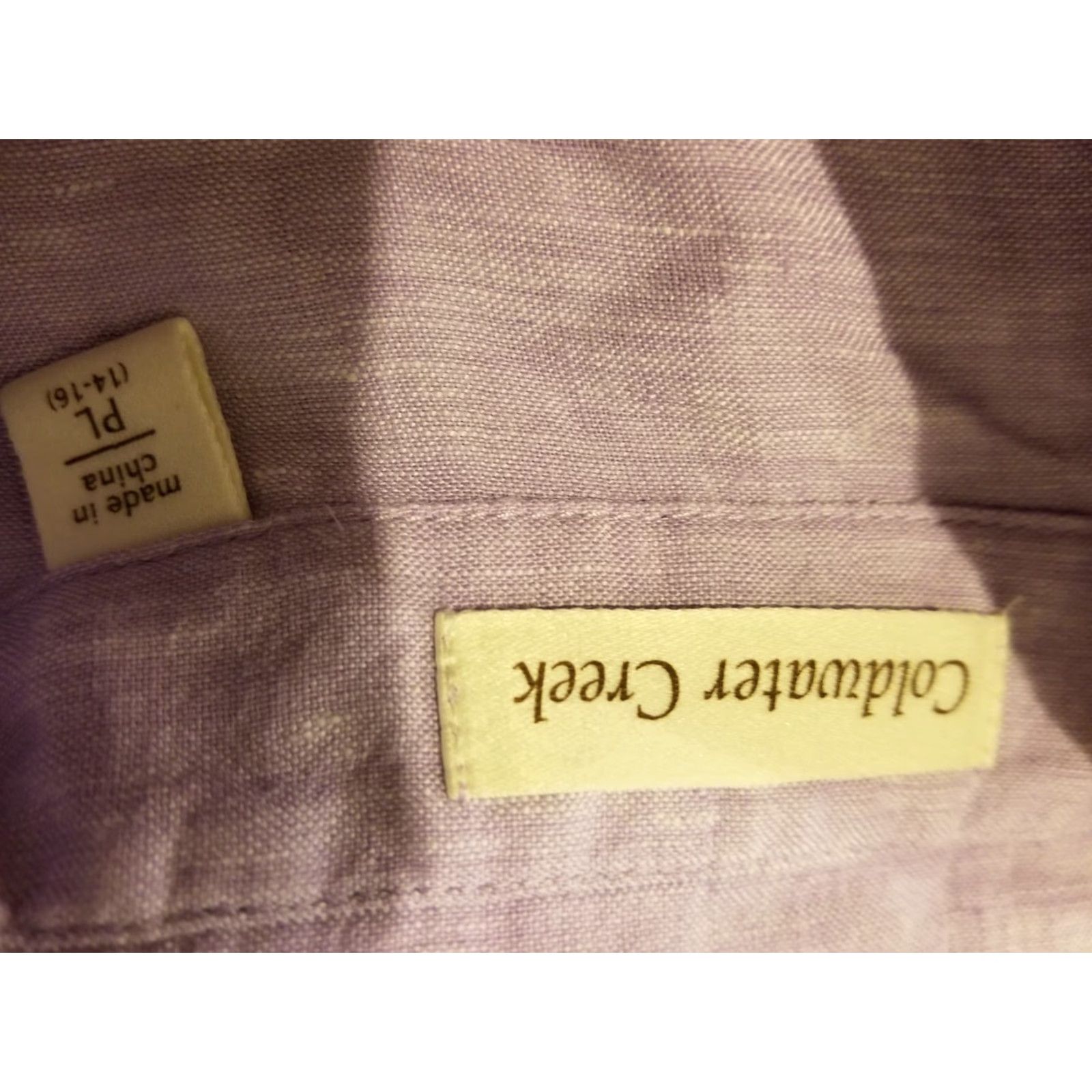 Coldwater Creek VINTAGE Coldwater Creek Blouse Shirt Womens PL Purple Linen Short Dress Size L / US 10 / IT 46 - 3 Thumbnail