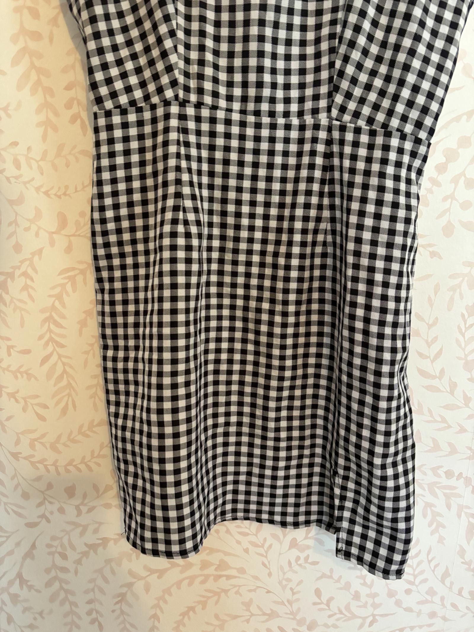 Designer Vintage Style Chic Gingham Checker Dress M Size M / US 6-8 / IT 42-44 - 3 Thumbnail