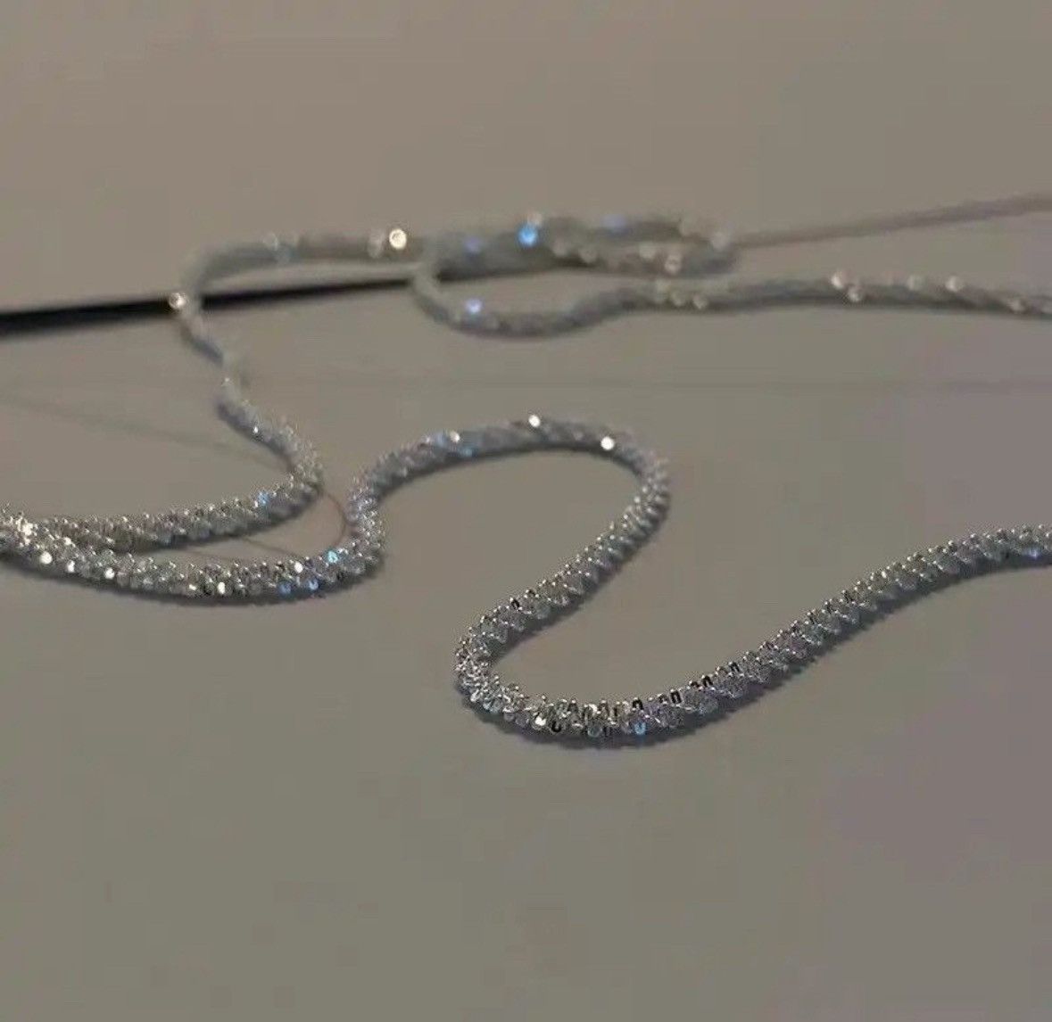 Jewelry Sparkling Silver Color Choker Necklace Size ONE SIZE - 3 Thumbnail
