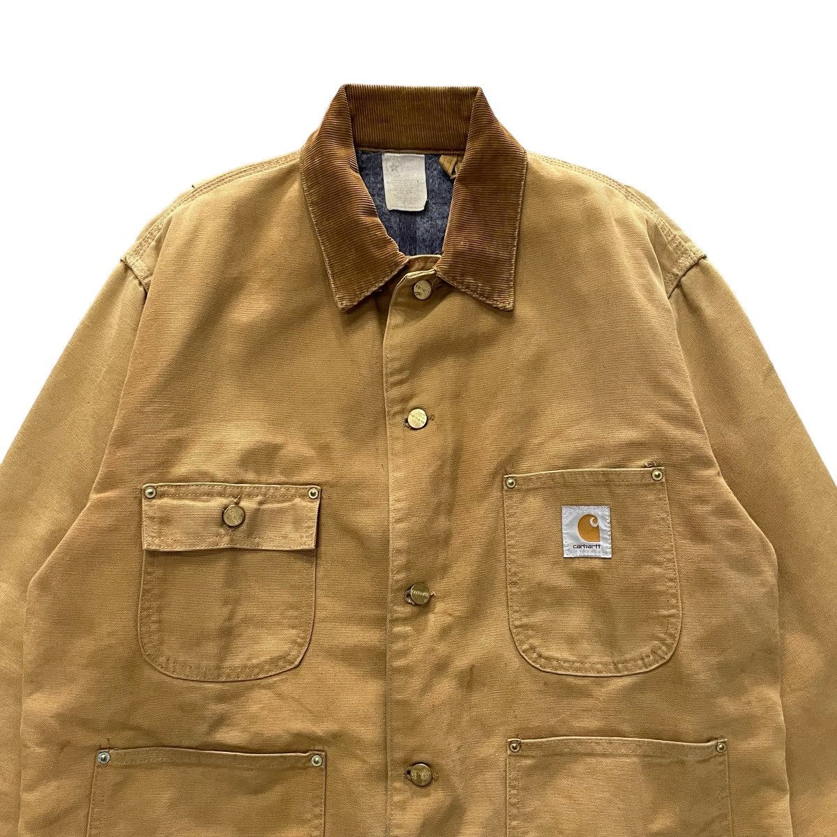 Carhartt × Vintage 80s Vintage Carhartt Blanked Lined Chore Jacket Made In USA Size US L / EU 52-54 / 3 - 8 Thumbnail