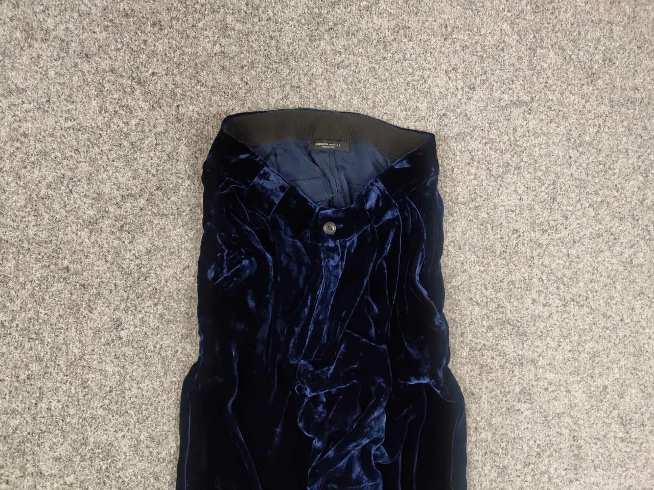 Roberto Collina Roberto Collina Italy Design Velour Wide Leg Dark Blue Pants Size 40" / US 18 - 4 Thumbnail