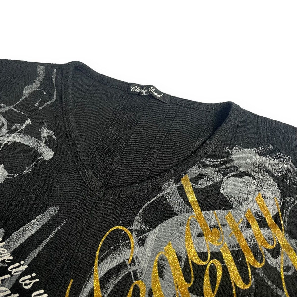 If Six Was Nine × Japanese Brand × Le Grande Bleu (L.G.B.) 🇯🇵 CLASH AHEAD POEM CROSS CHROME HEARTS INSPIRED TSHIRT Size M / US 6-8 / IT 42-44 - 6 Thumbnail