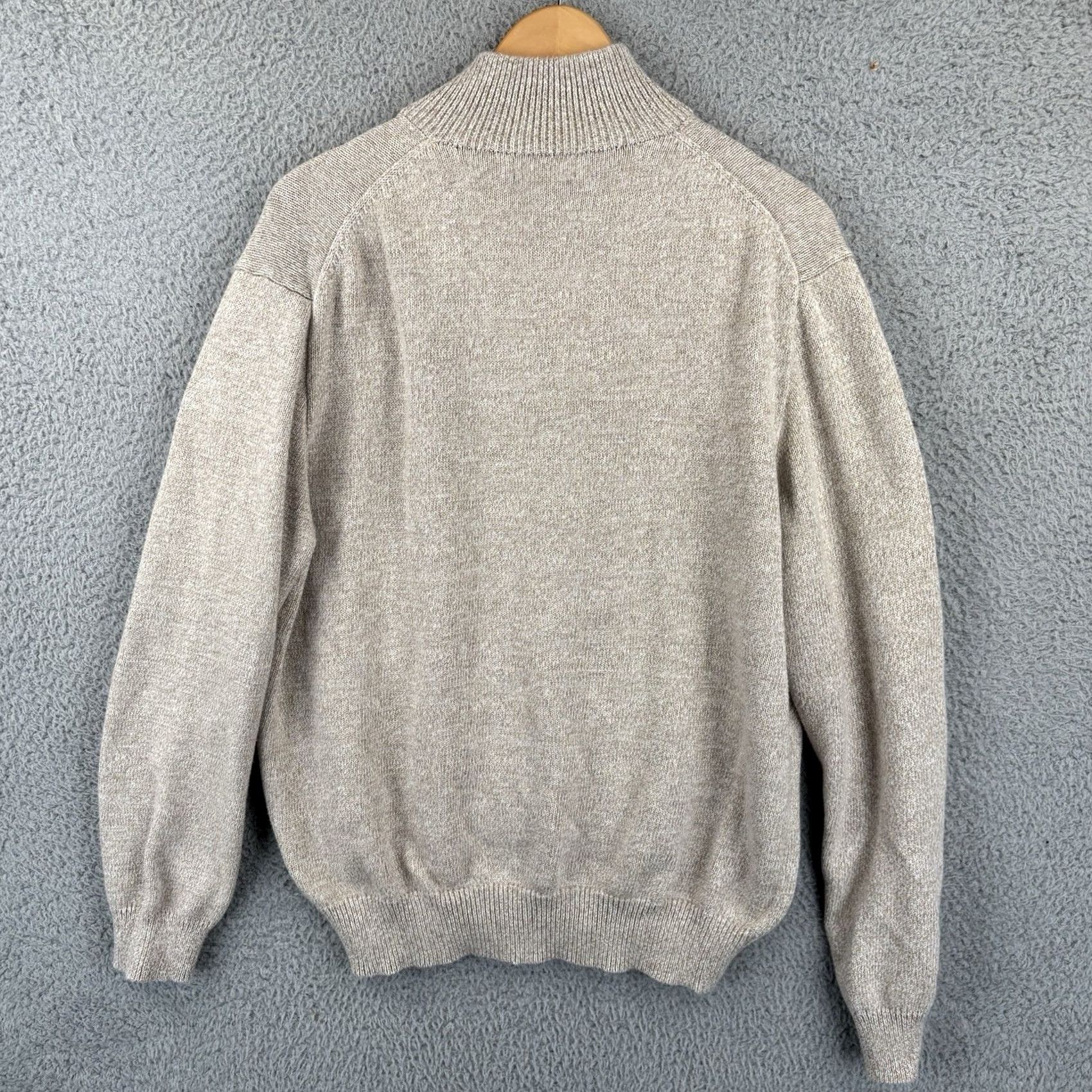 Polo Ralph Lauren Polo Ralph Lauren 1/4 Zip Sweater Mens 2XL Beige Logo Cotton Knit Pullover Mock Neck Adult Regular Size US XXL / EU 58 / 5 - 5 Thumbnail