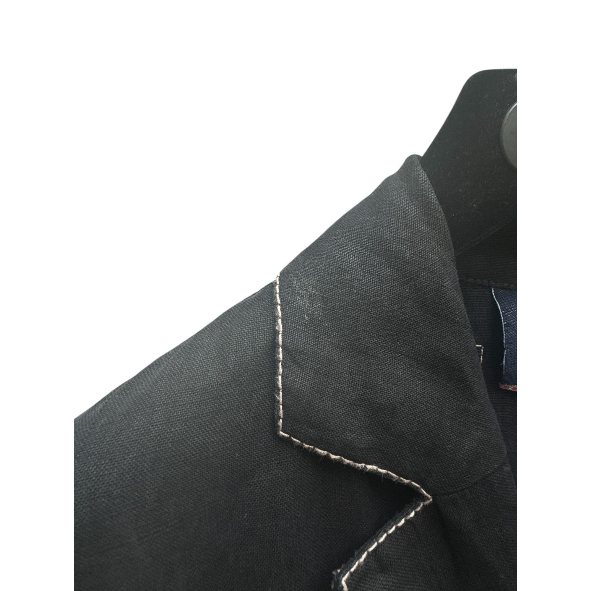 Jean Paul Gaultier Vintage Black Linen Blazer Jacket Size S / US 4 / IT 40 - 4 Thumbnail