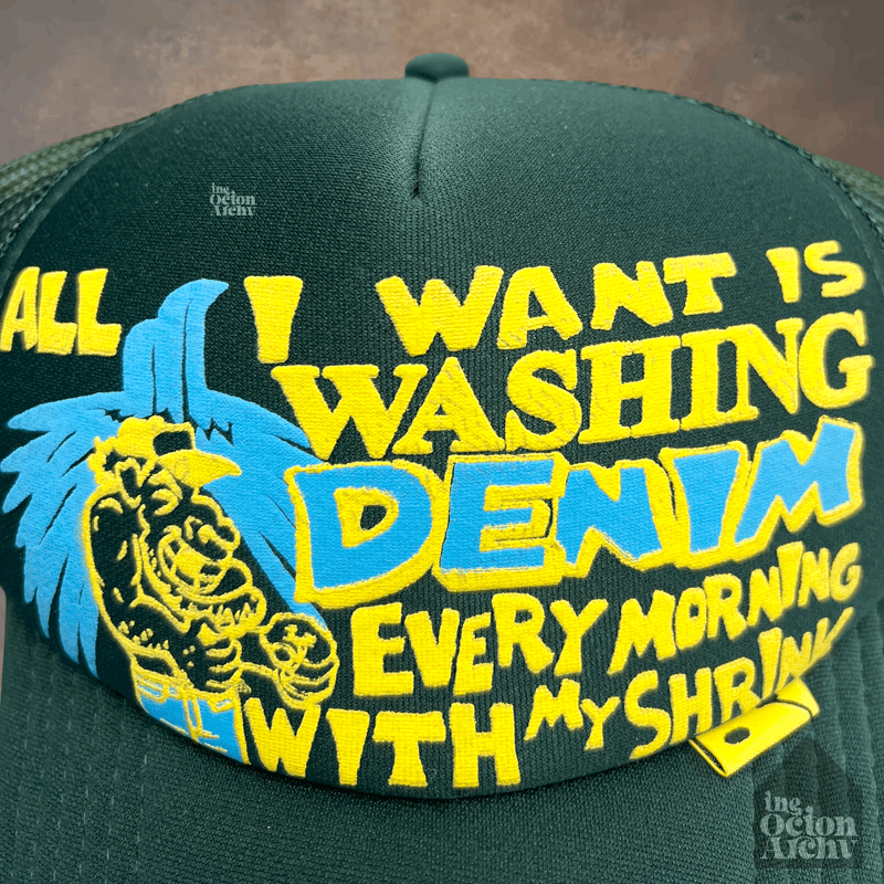 Kapital Kapital Laundry Shrink Trucker Snapback Hat Green K2103XH529 Size ONE SIZE - 3 Thumbnail