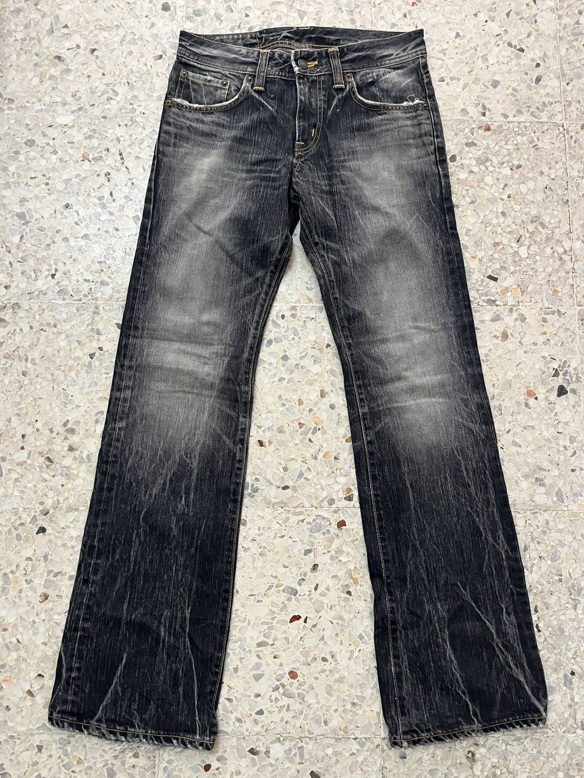 Edwin Vintage Edwin Rare Whiskey Black Distressed Denim Jeans Size US 31 - 4 Thumbnail