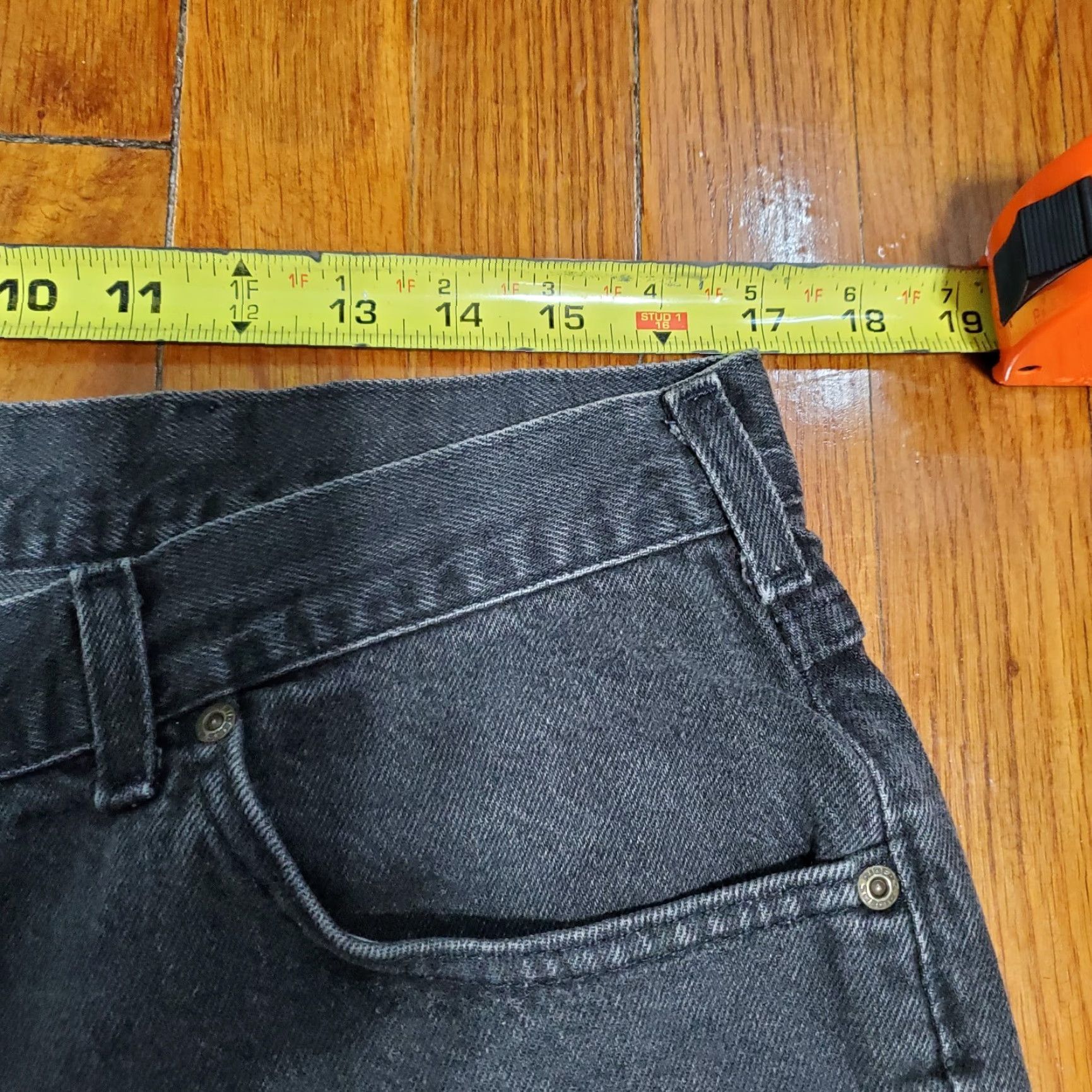 Lee VINTAGE Lee Regular Jeans Mens 38x25 Black Wash 90s Straight 5-Pocket Denim 100% Cotton Size US 38 / EU 54 - 7 Thumbnail