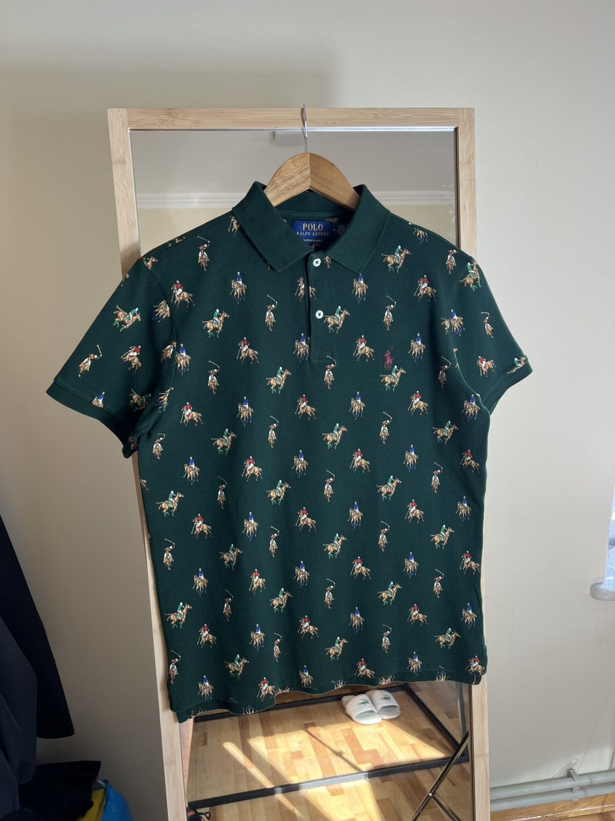 Ralph Lauren All-Over Polo Player Print – Rare Green Y2K