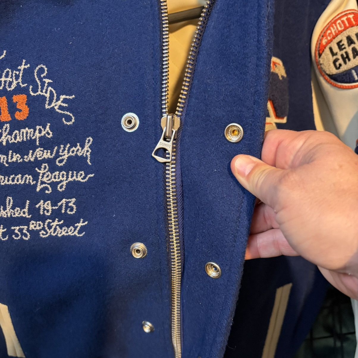 Schott Schott NYC Leather Sleeve Wool Varsity Jacket Size US M / EU 48-50 / 2 - 11 Thumbnail
