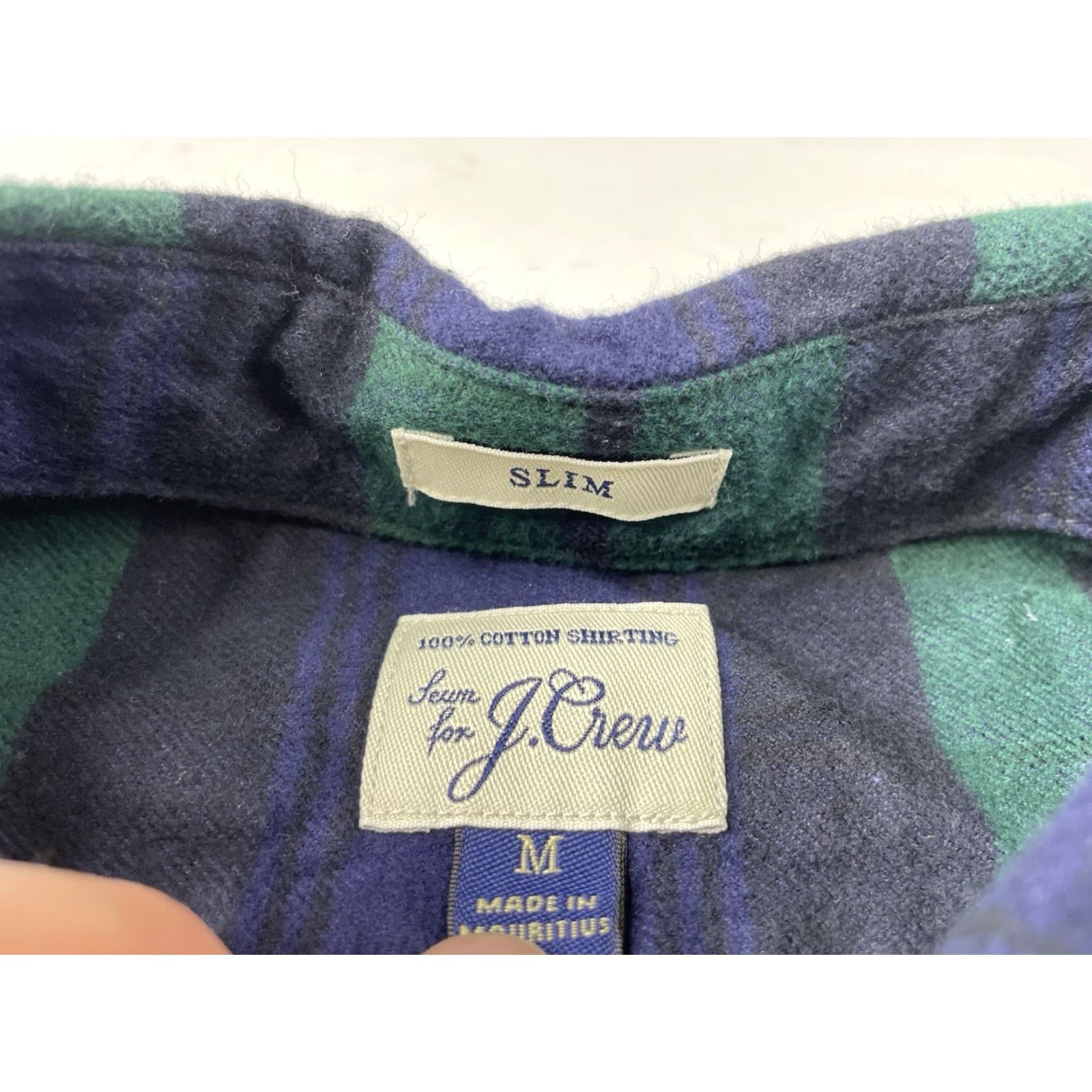 J.Crew J.CREW Shirt Men’s M Plaid Flannel Cotton Elbow Patch Green Blue Tartan Button-Up Long Sleeve Casual Size US M / EU 48-50 / 2 - 3 Thumbnail