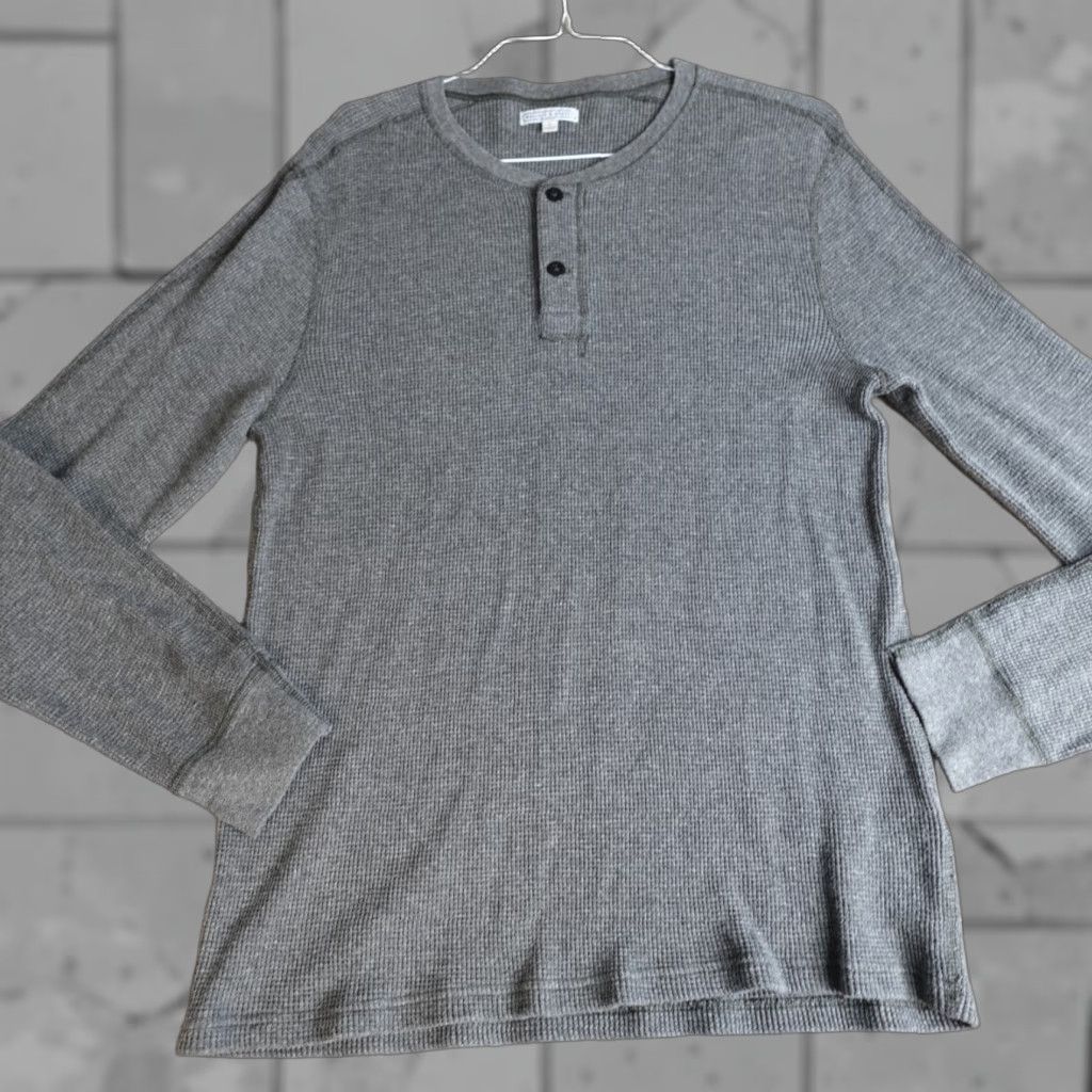 Wallace & Barnes Wallace & Barnes Mens Shirt Large Gray Waffle Thermal Henley Long Sleeve Cotton Pullover Casual 100% Cotton Size US L / EU 52-54 / 3 - 1 Thumbnail