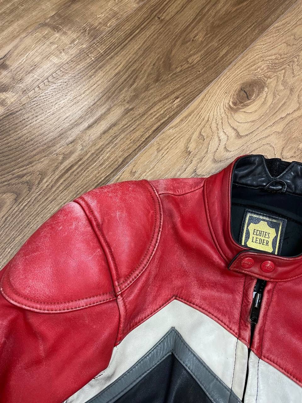 Genuine Leather × Vintage Vintage Genuine Leather 90’s Y2K Red Racing IXS Faded Jacket Size US M / EU 48-50 / 2 - 9 Thumbnail