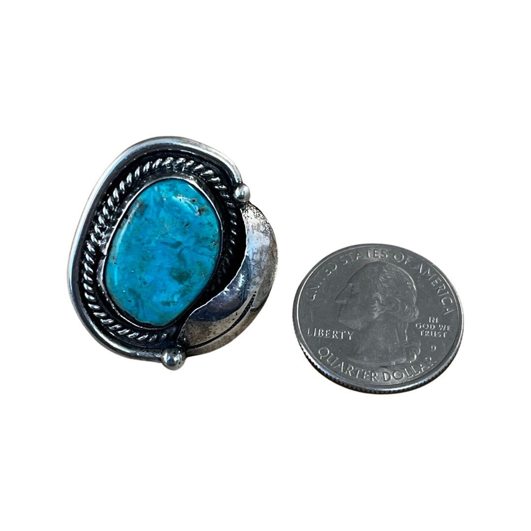 Other Vintage Blue Turquoise Sterling Silver Navajo Ring Sz 4.5 Size ONE SIZE - 4 Thumbnail