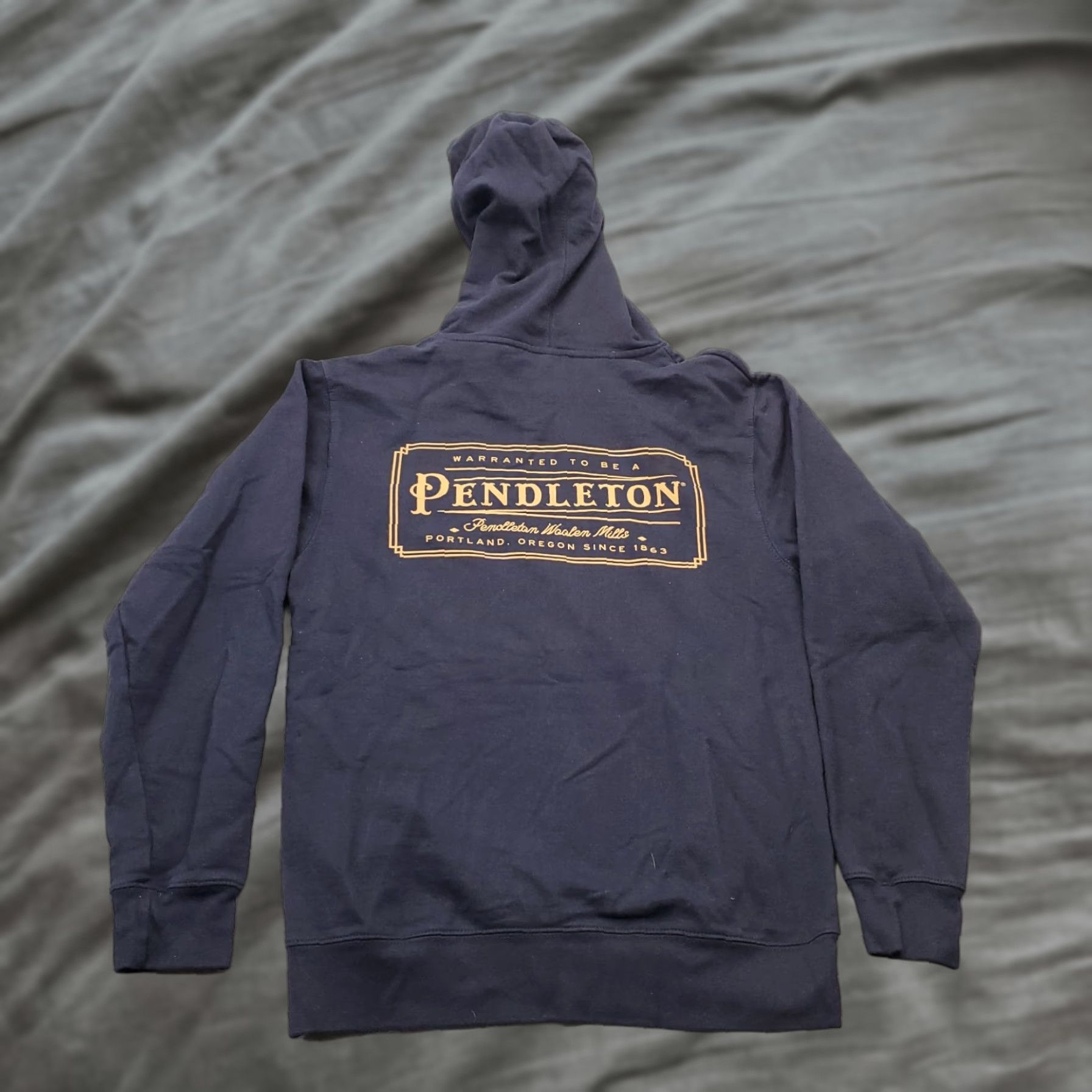 Pendleton Pendleton Mens Hoodie Shirt Navy Logo Pullover Long Sleeve Hooded Woolen Lined Size S Size US S / EU 44-46 / 1 - 1 Thumbnail