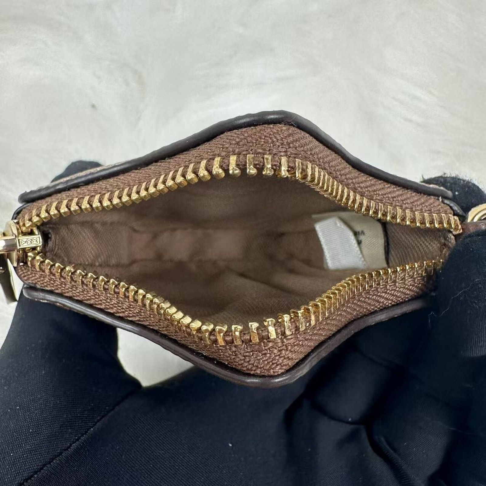 Coach Coach Star Bag Charm Coin Case Pouch Sig Canvas Tan Brown Size ONE SIZE - 4 Thumbnail
