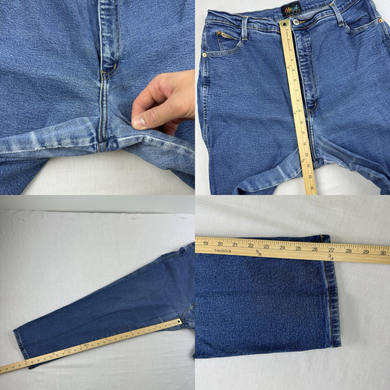 Vintage VINTAGE Action West Jeans Womens 32 Blue Mom Jeans 1980s 70s High Waist Classic Size 24" / US 00 / IT 34 - 8 Thumbnail