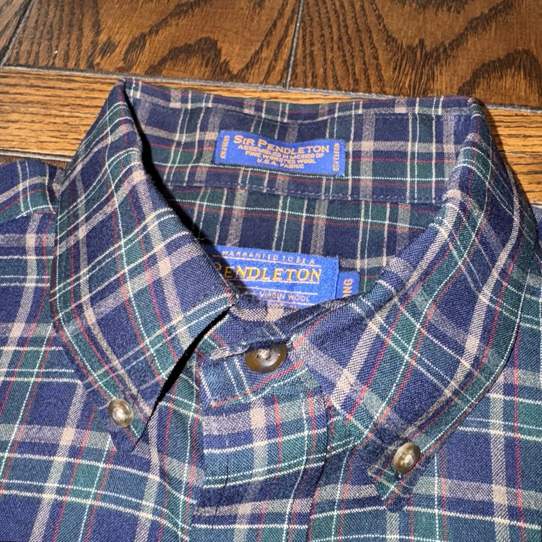 Pendleton Sir Pendleton Tartan Worsted Wool Button Up Long Sleeve Shirt Mens Large Long Size US L / EU 52-54 / 3 - 4 Thumbnail