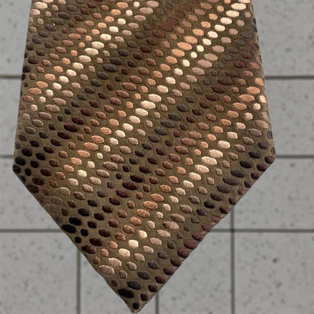 Dockers VINTAGE Dockers Necktie Silk Woven Stripe Dots Navy Green Brown 57"-60" 4x60 Men Tie Dupont Teflon Capsule Executive Handcrafted Size ONE SIZE - 1 Thumbnail