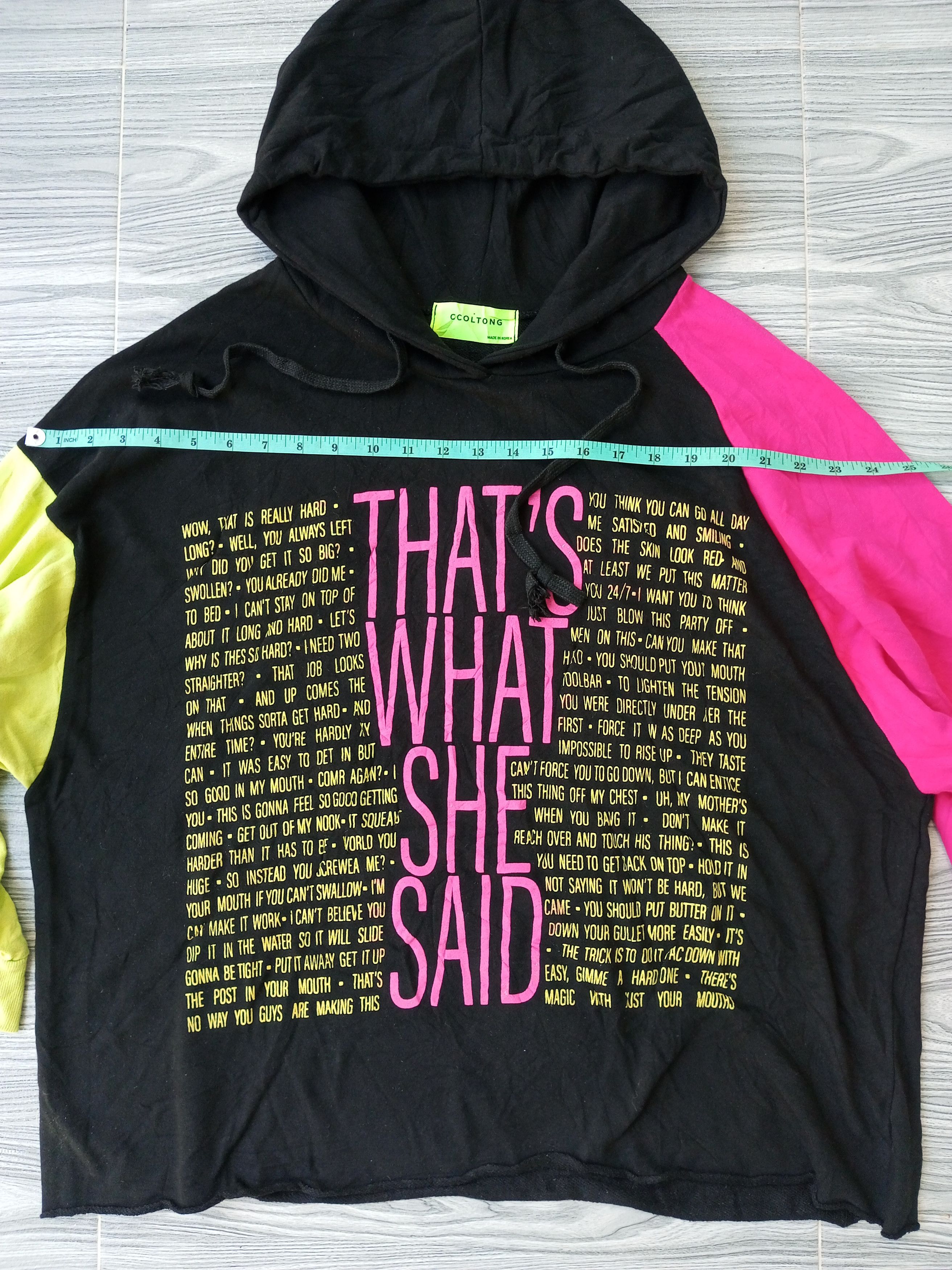 Hysteric Glamour × If Six Was Nine × Japanese Brand "NO WASH TAG" CCOLTONG OVERSIZE POEM MULTI COLOUR HOODIE Size US XL / EU 56 / 4 - 9 Thumbnail