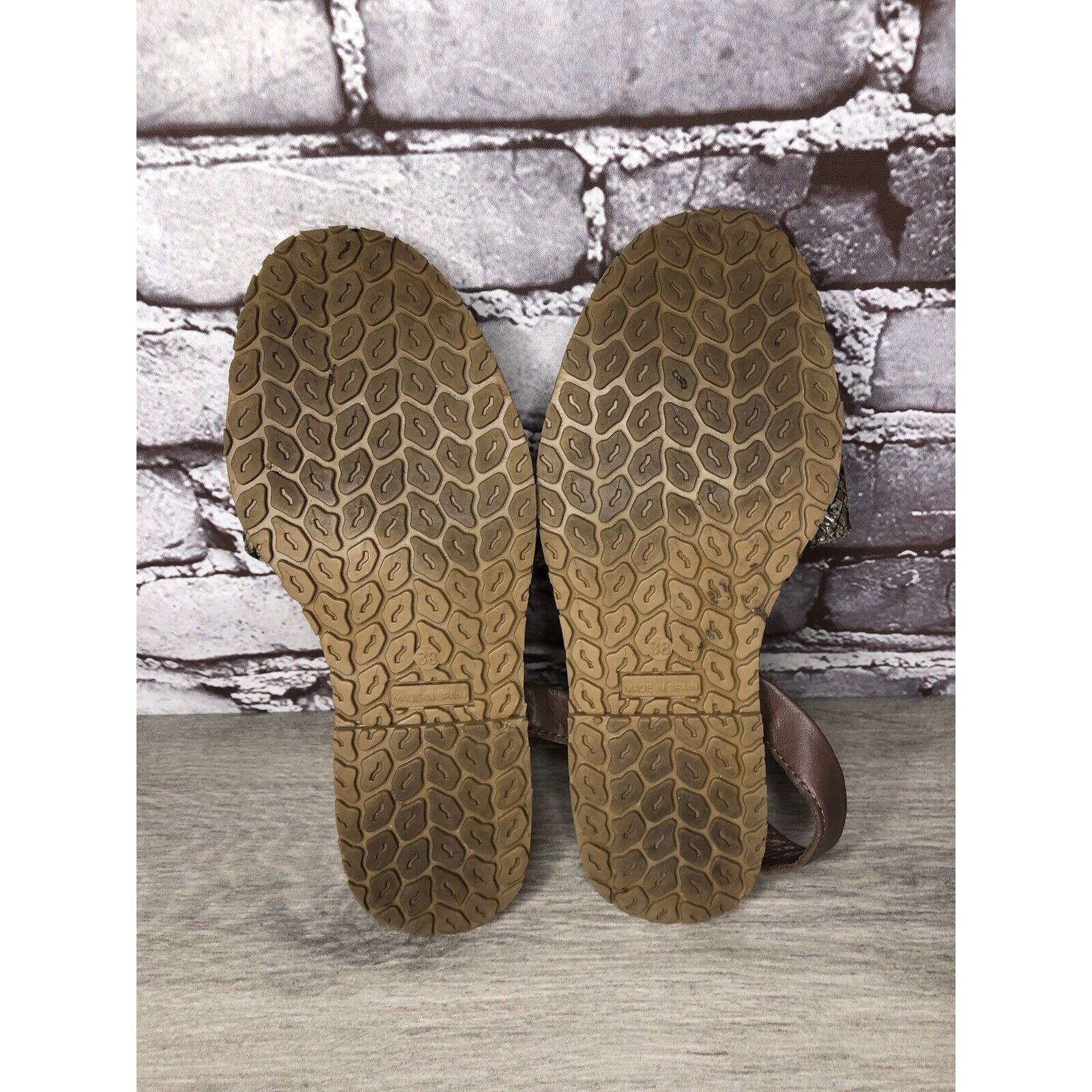Other AVARCA MENORQUINA Brown Leather Snake Slingback Sandals Wome Size US 7.5 / IT 37.5 - 6 Thumbnail