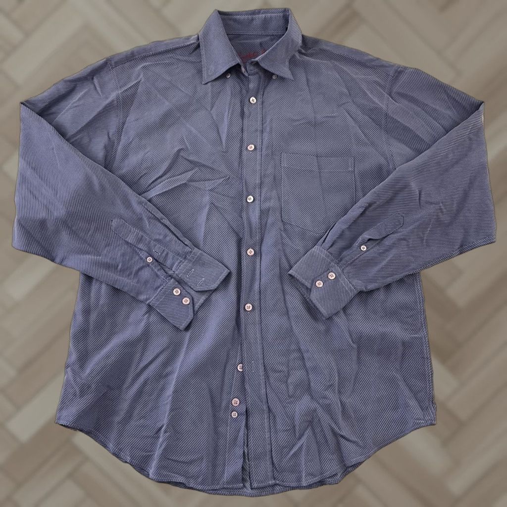 BUGATCHI Bugatchi Uomo Button-Up Shirt Men Large Blue Long Sleeve Size US L / EU 52-54 / 3 - 1 Thumbnail