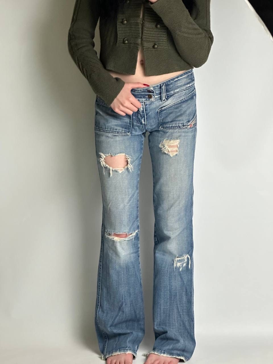 If Six Was Nine Y2K Opium LGB Style Diesel Distressed Japan Jeans🔥 Size 26" / US 2 / IT 38 - 2 Thumbnail
