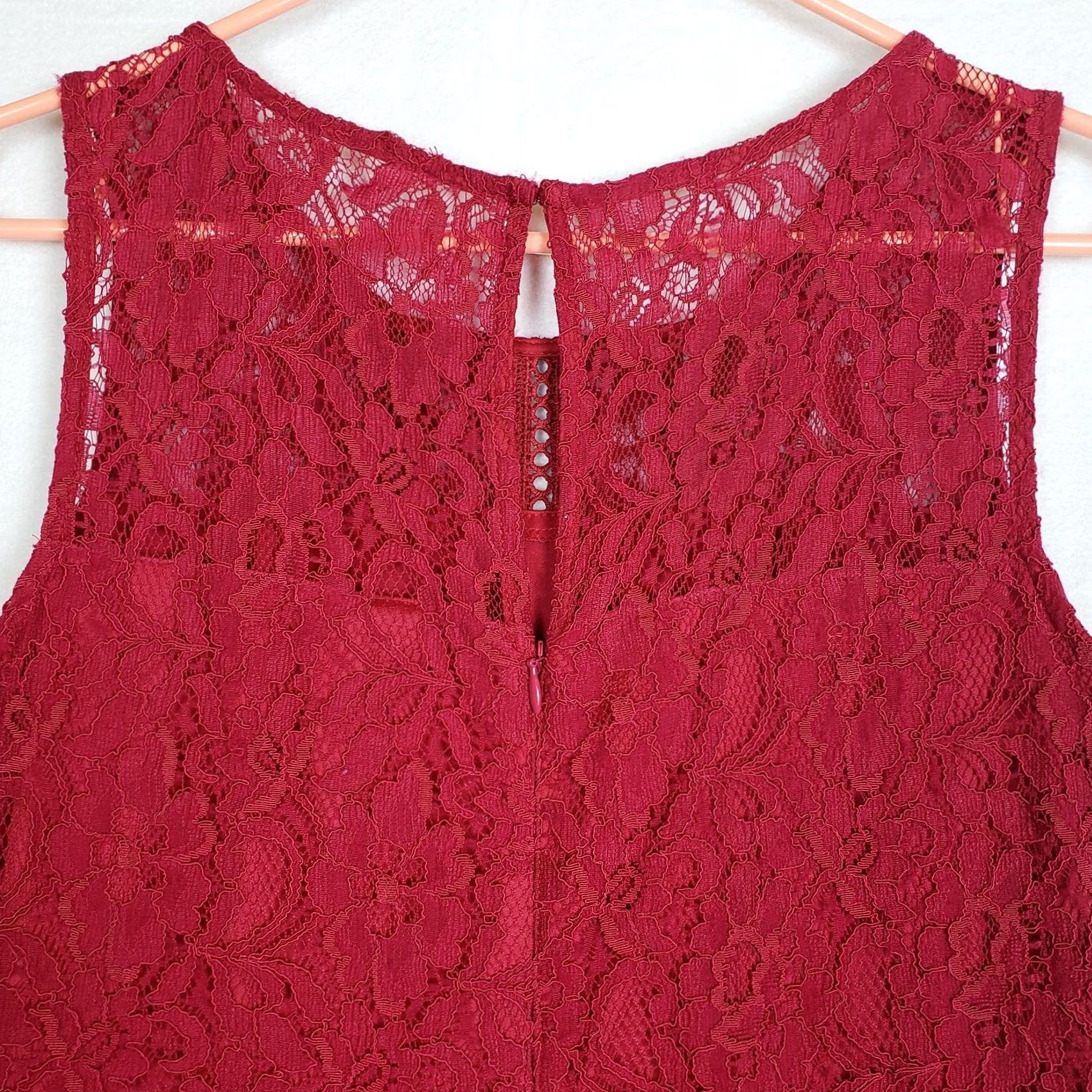 Vintage Taylor Women's Red Floral Sleeveless Lace Dress Size 8 NEW Size M / US 6-8 / IT 42-44 - 4 Thumbnail