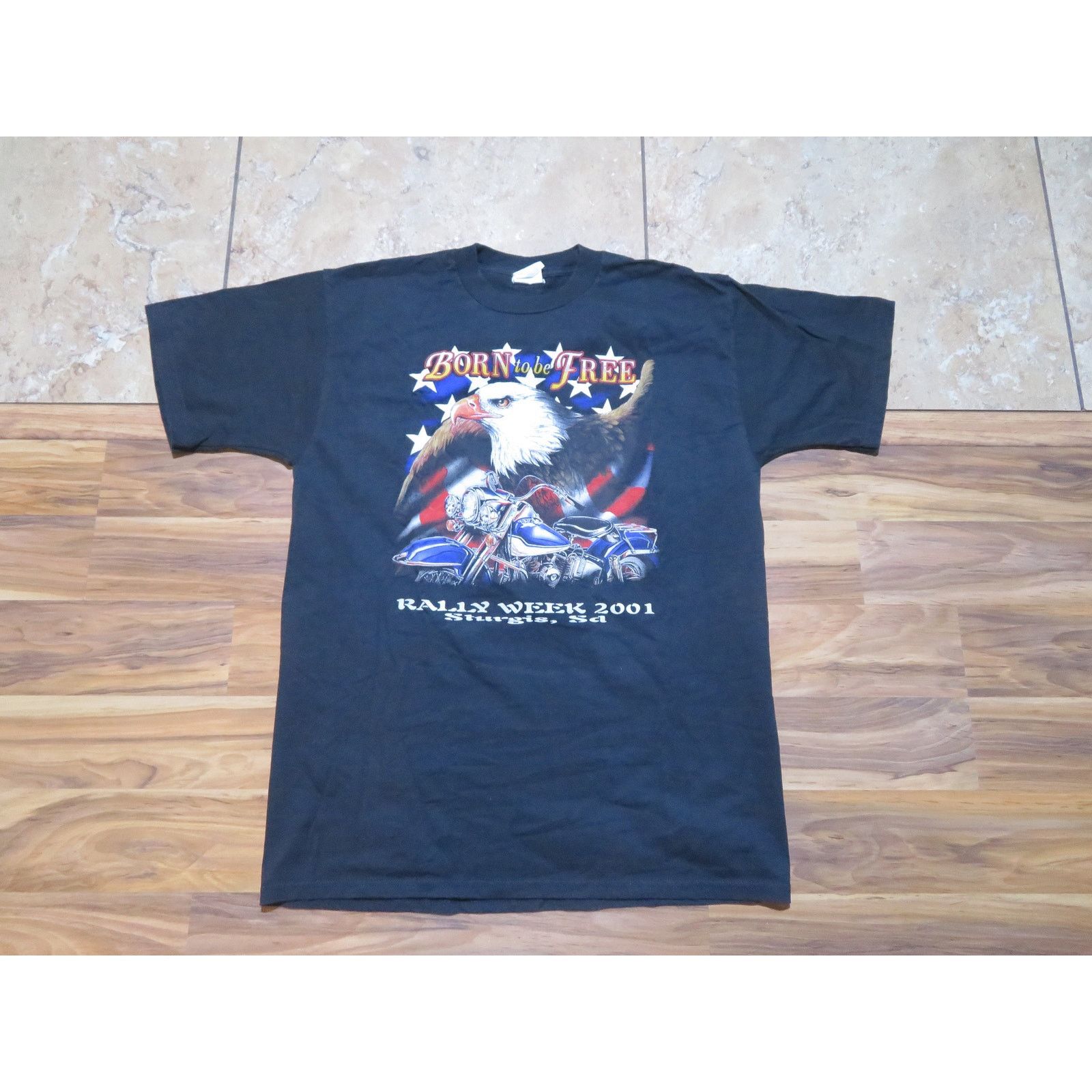 Jerzees Stugis Bike Rally Born To Be Free Eagle Sz L Black Jerzees Size US L / EU 52-54 / 3 - 1 Thumbnail