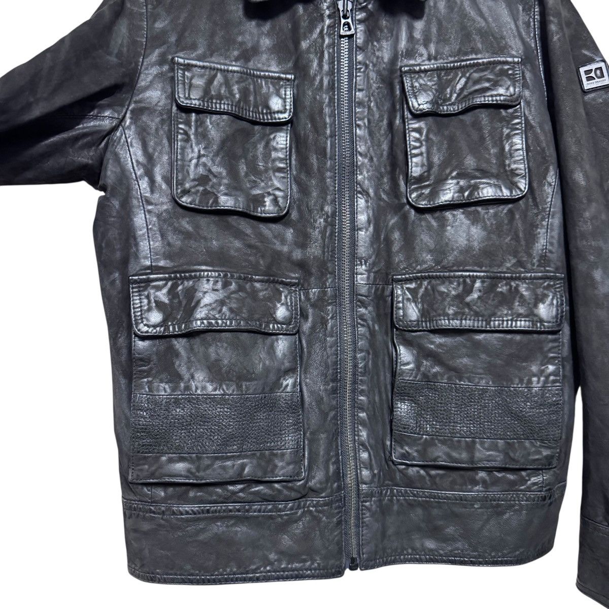Hugo Boss Hugo Boss Leather Jacket Fade Black Size US M / EU 48-50 / 2 - 7 Thumbnail