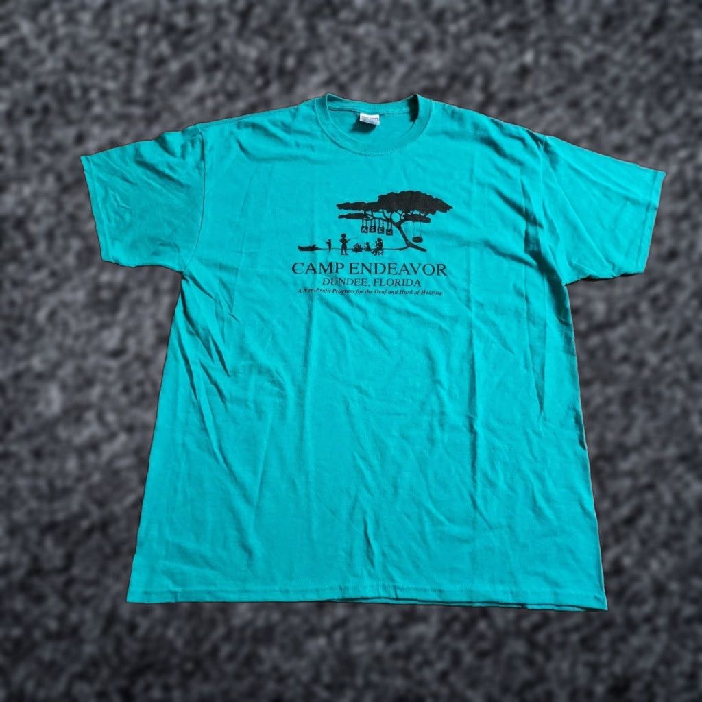 Jerzees Mens XL ASL Sign Language Camp Endeavor Double Sided T Shirt Dundee FL Size US XL / EU 56 / 4 - 1 Thumbnail