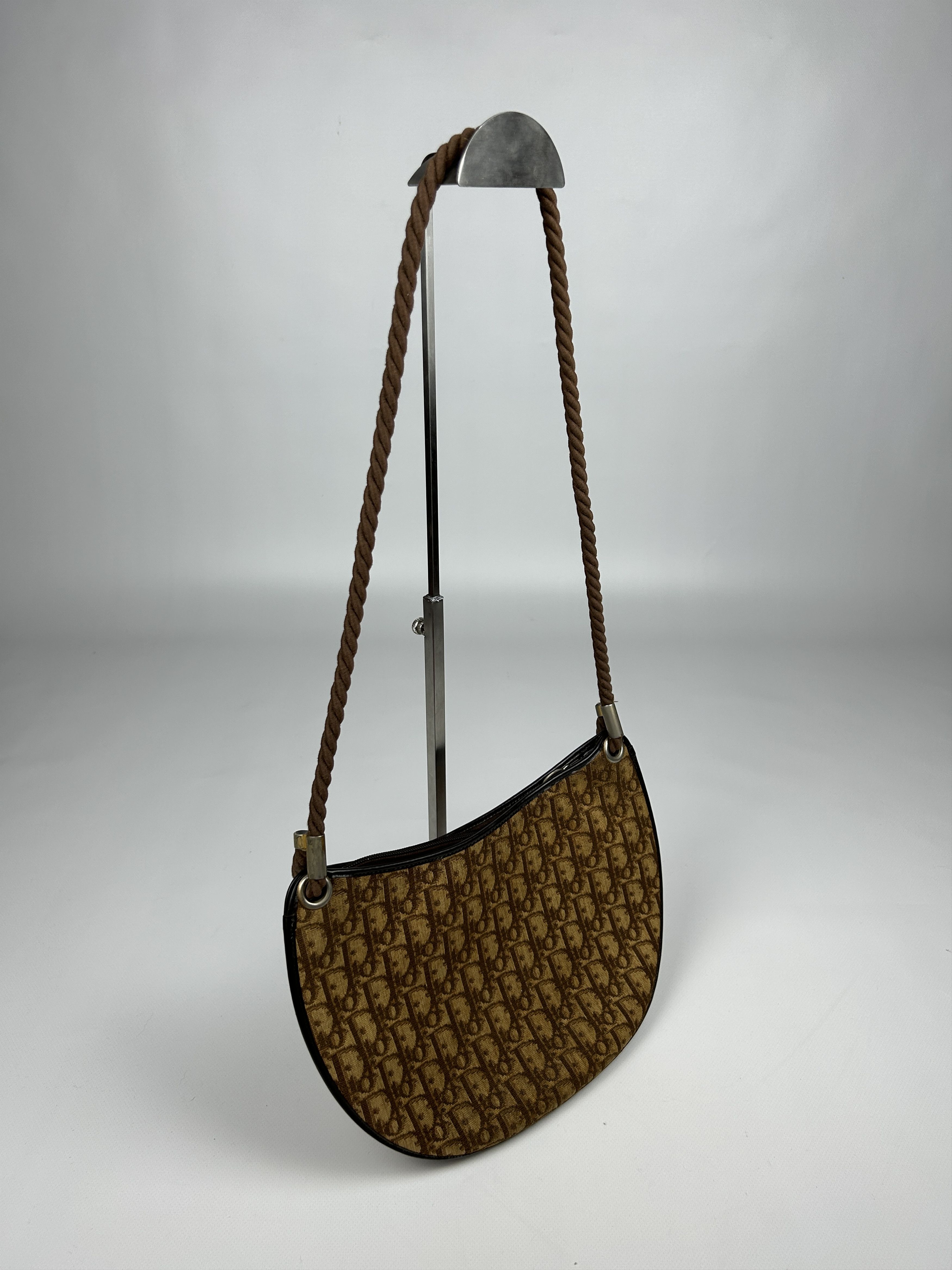 Dior Vintage 80s Dior trotter oblique monogram rope shoulder bag Size ONE SIZE - 4 Thumbnail