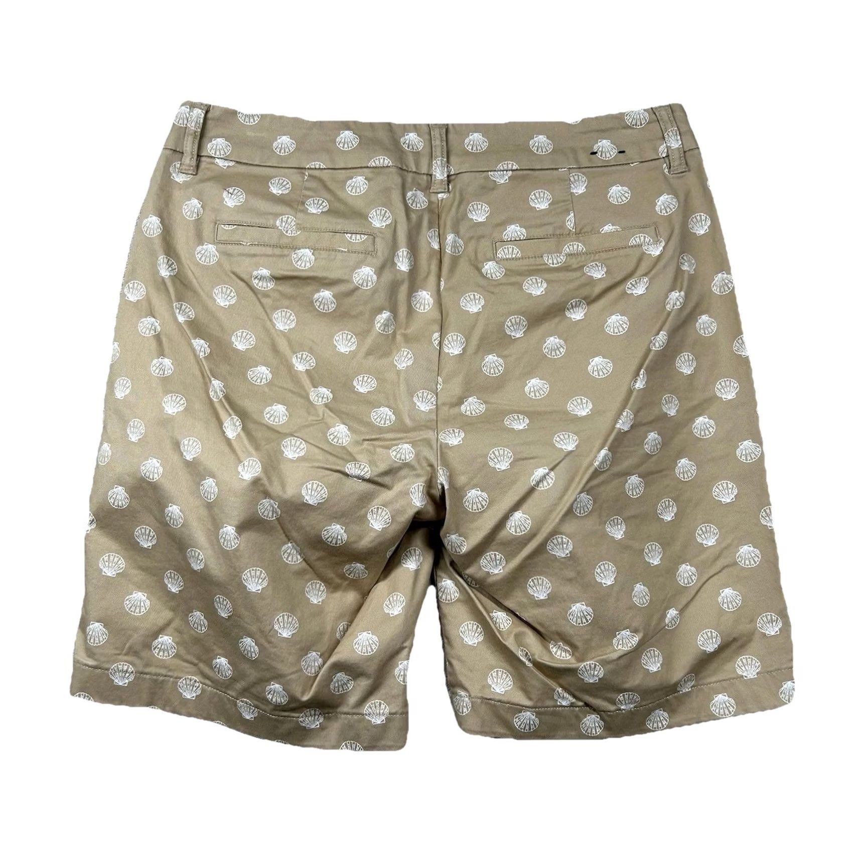 J.Crew VINTAGE J. Crew Shorts Womens Bermuda 6 Beige Shells Beachy Ocean Scallops Knit Canvas 9in Inseam Womens Size 28" / US 6 / IT 42 - 2 Thumbnail