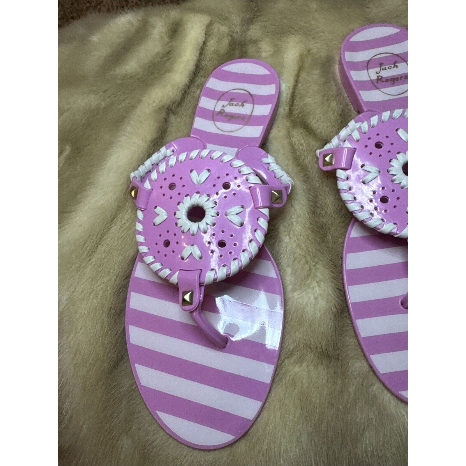 Jack Rogers Jack Rogers Womens Stripe Jelly Thong Sandal Open Toe Size US 8 / IT 38 - 2 Thumbnail