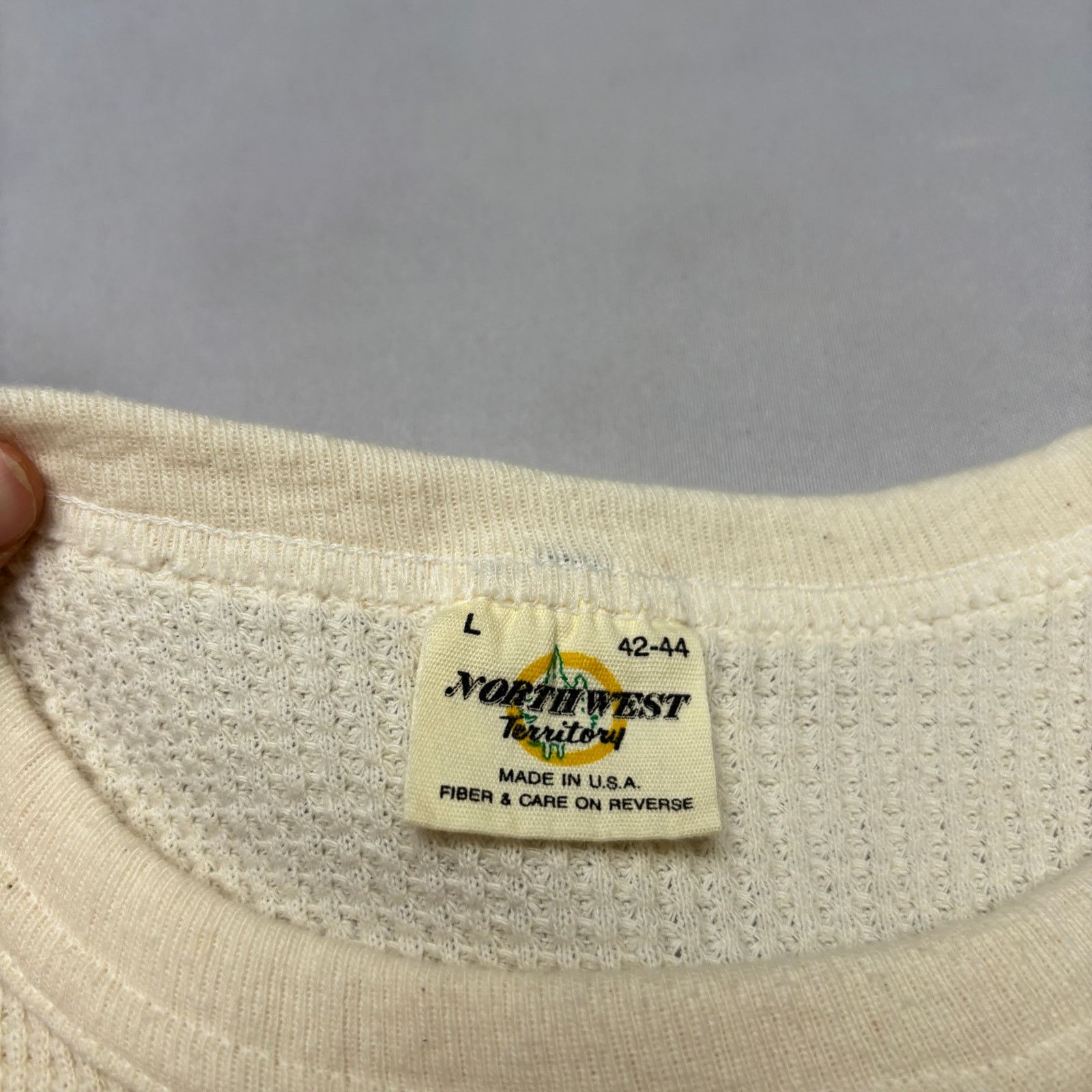 Northwest Territory × Vintage Vintage 70s Thermal Waffle Shirt Large Grunge Kurt Cobain Size US L / EU 52-54 / 3 - 4 Thumbnail
