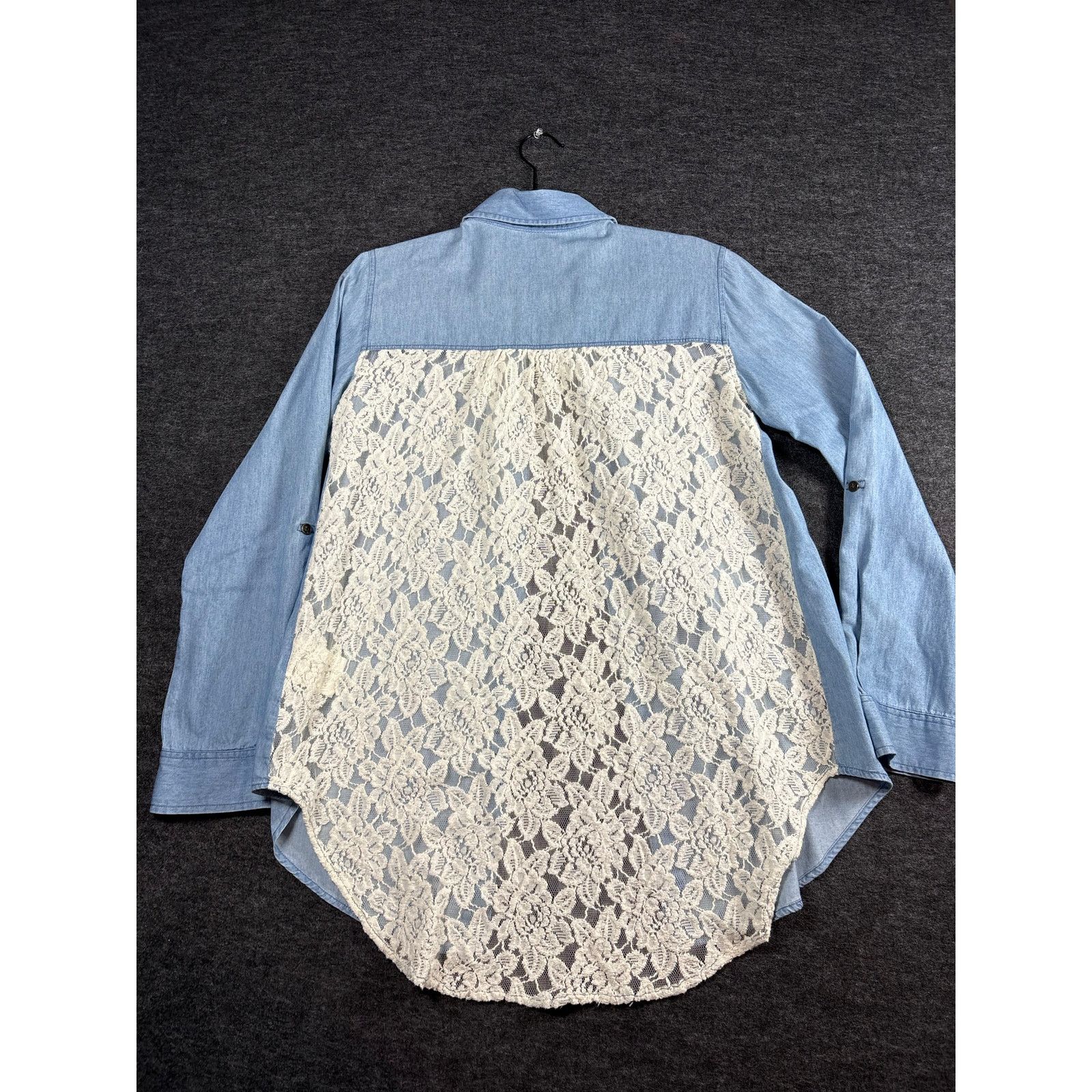Other Dylan Blue Chambray Lace Back Shirt Womens Denim Top Size S / US 4 / IT 40 - 1 Thumbnail