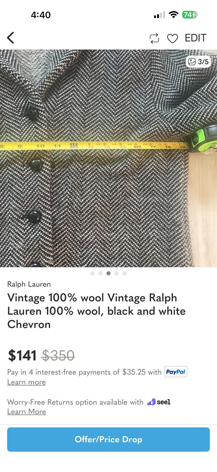 Ralph Lauren Vintage 100% wool Vintage Ralph Lauren 100% wool Size S / US 4 / IT 40 - 4 Thumbnail
