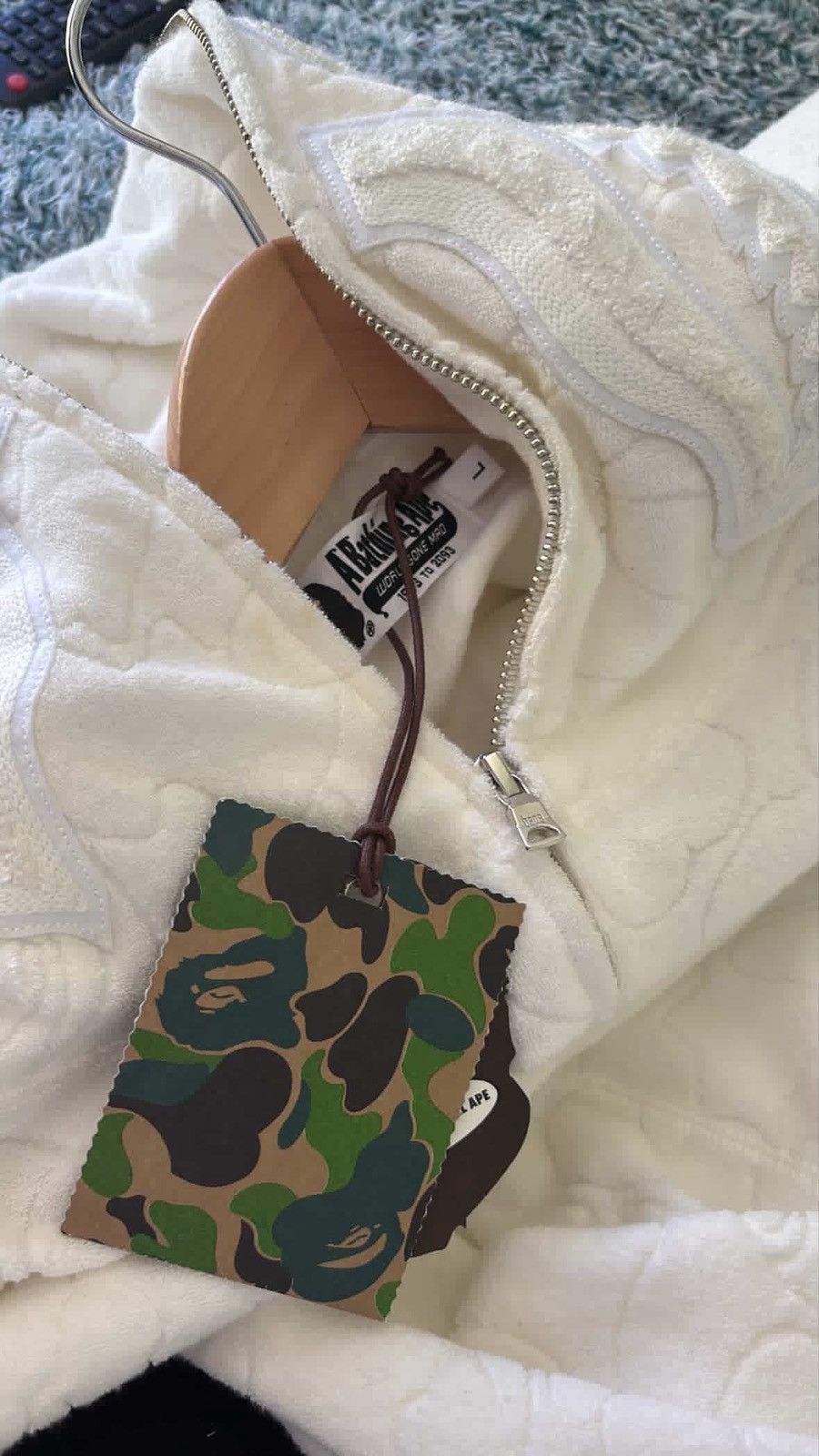 Bape Bape white towel zip up hoodie Size US L / EU 52-54 / 3 - 2 Thumbnail