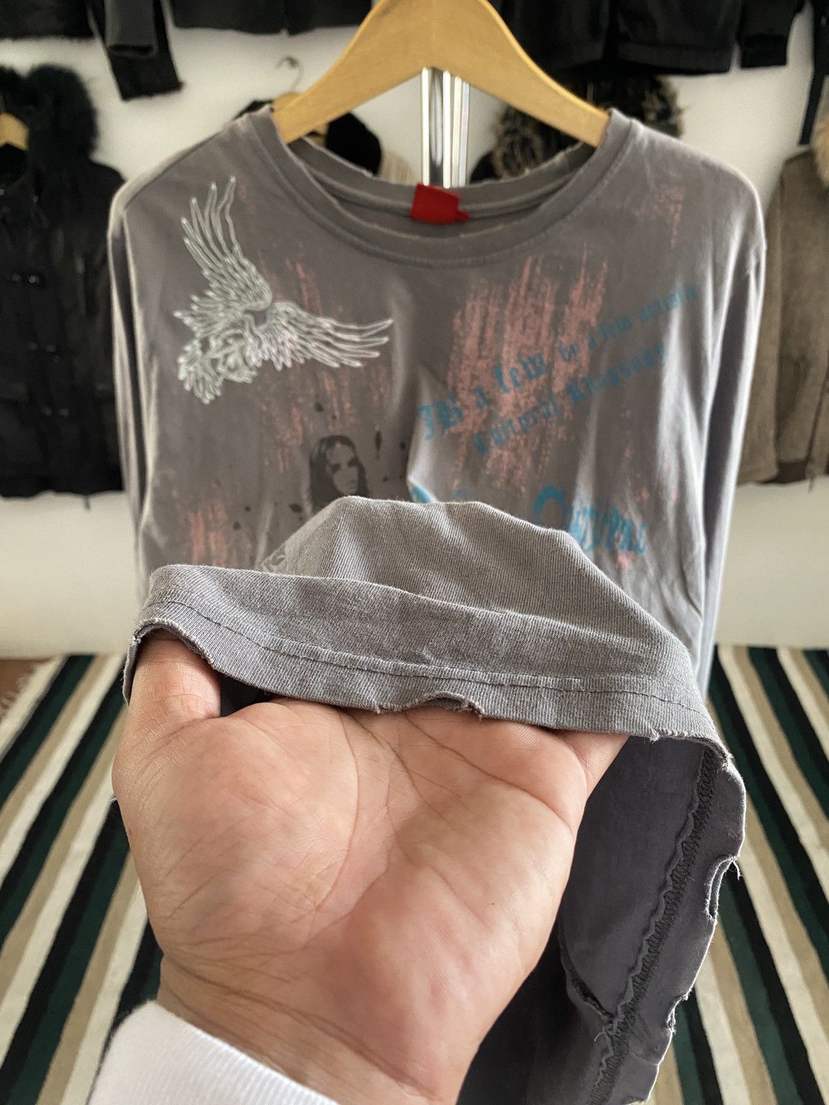 Hysteric Glamour Japanese Jambange Distressed Poem Punk Grunge longsleeve tee Size US M / EU 48-50 / 2 - 4 Thumbnail