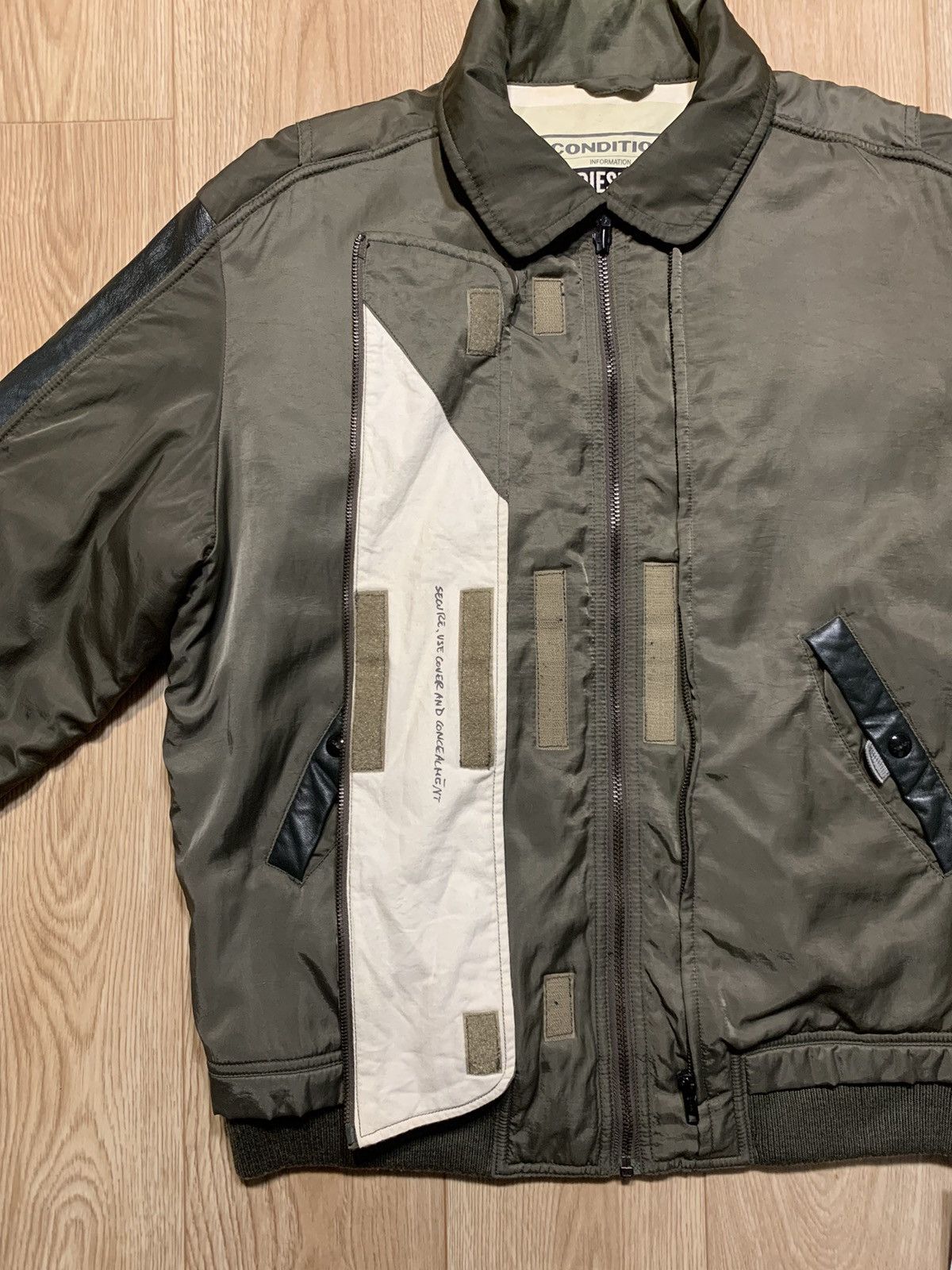 Diesel Rare Vintage Diesel NCPU Leather Military Jacket Size US XL / EU 56 / 4 - 7 Thumbnail