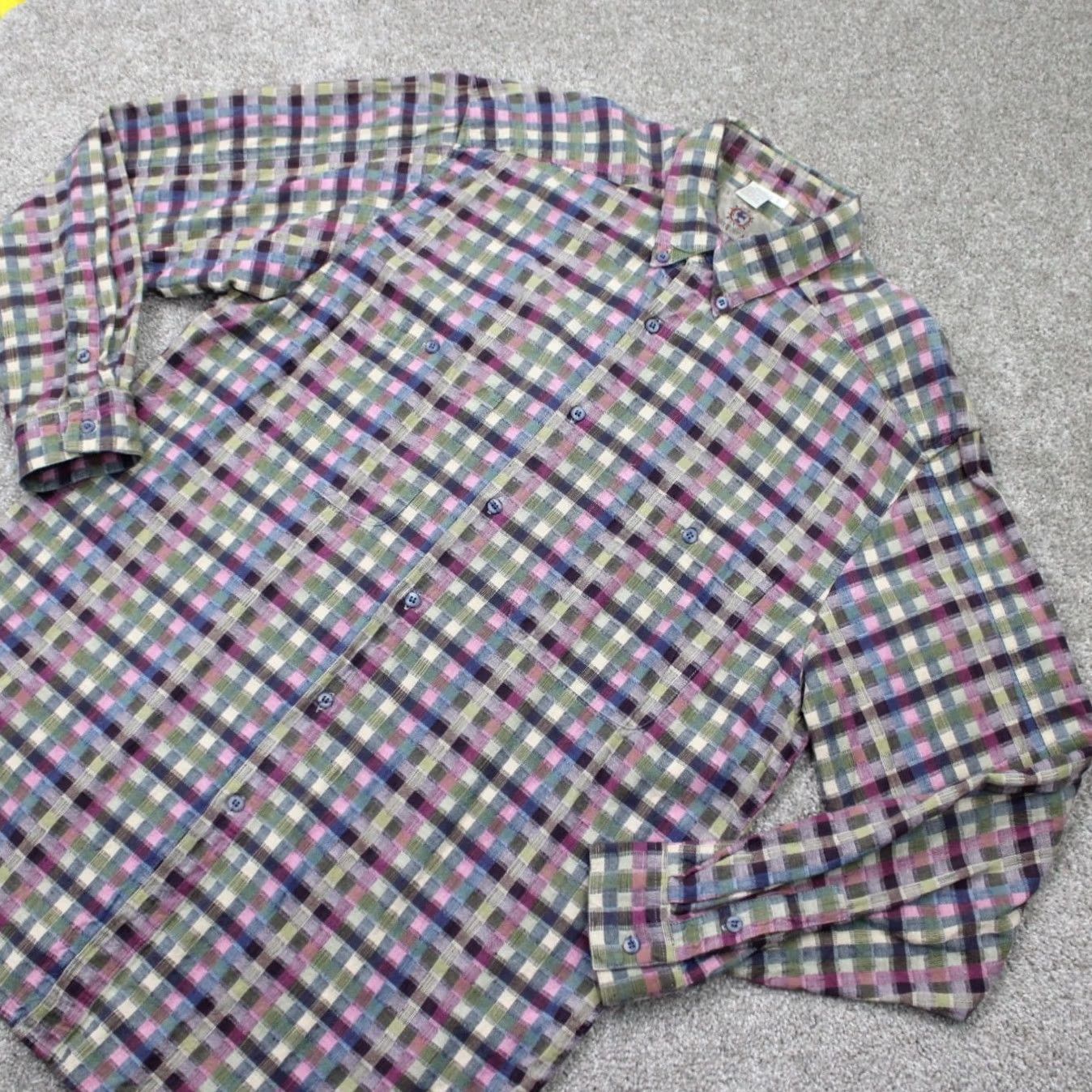 The Territory Ahead The Territory Ahead Shirt Mens Large Pink/Green/Blue Button-Down Long Sleeve Cotton Geometric Size US L / EU 52-54 / 3 - 3 Thumbnail