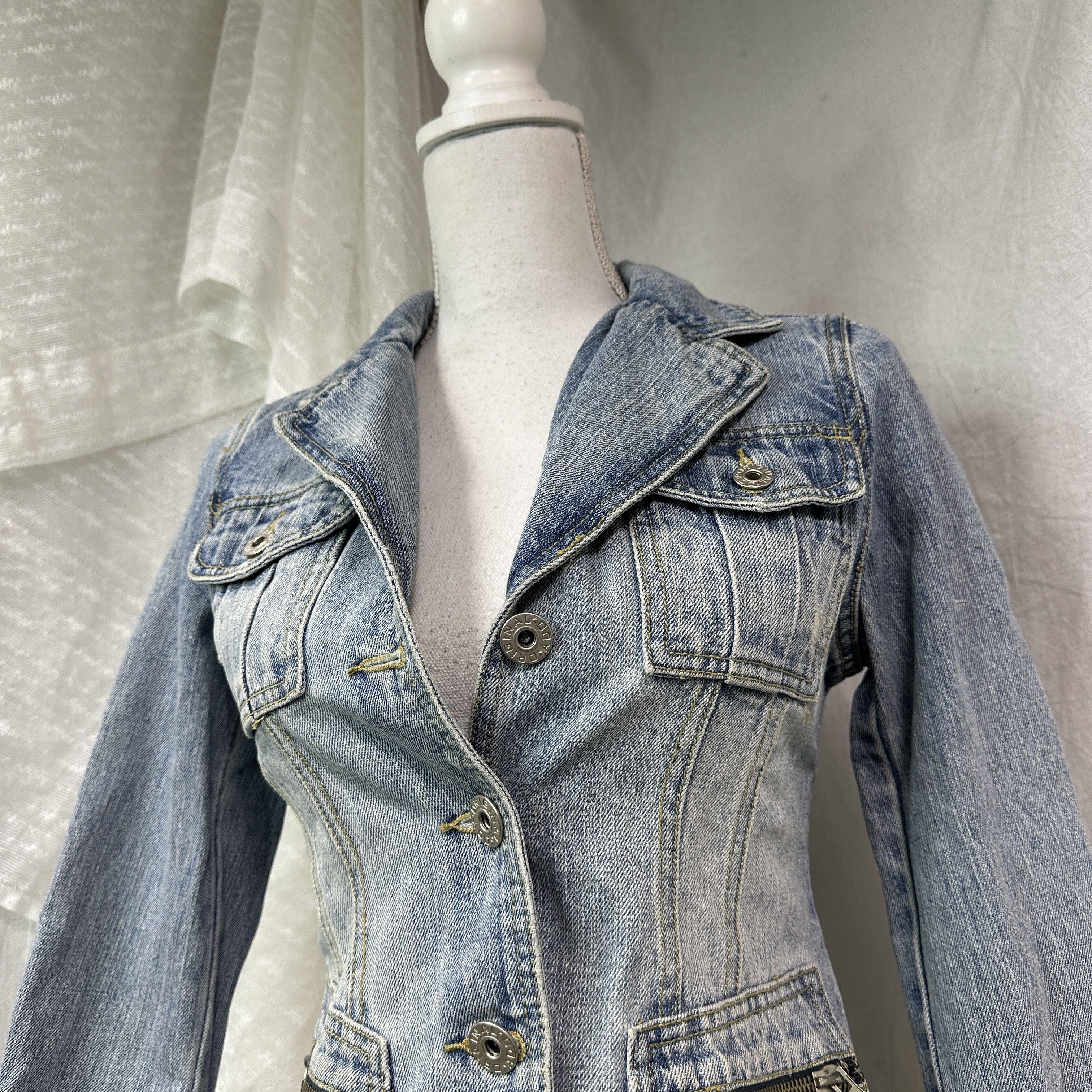 Vintage Vintage Denim Streetwear Fitted Jeans Jacket Y2K Size S / US 4 / IT 40 - 6 Thumbnail