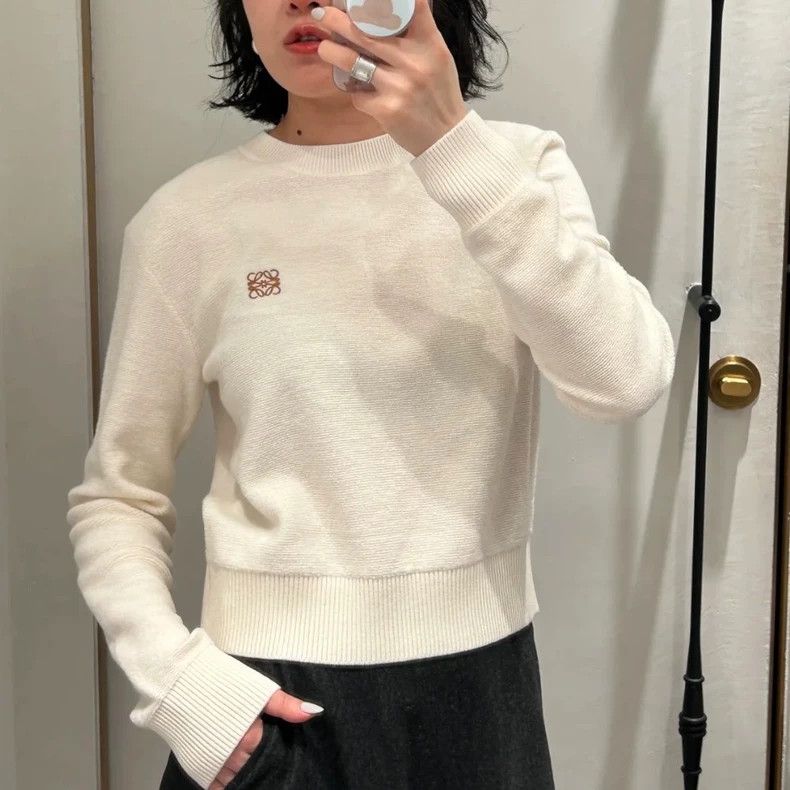 Loewe LOEWE Logo Embroidered Knit Sweater Size S / US 4 / IT 40 - 1 Thumbnail