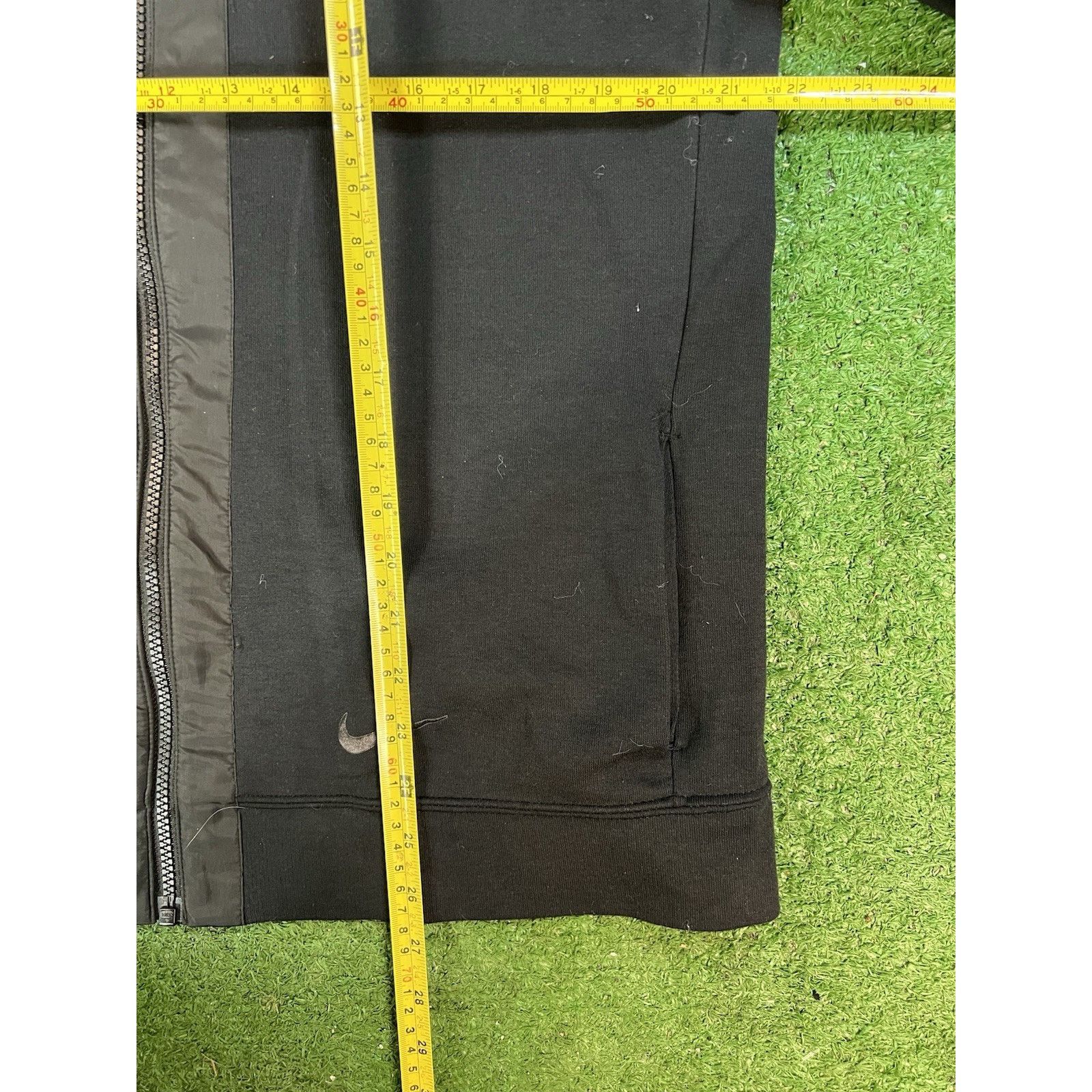 Nike Nike Fleece Asymmetrical Zip Up Black Hybrid Hoodie Size XL Size L / US 10 / IT 46 - 5 Thumbnail