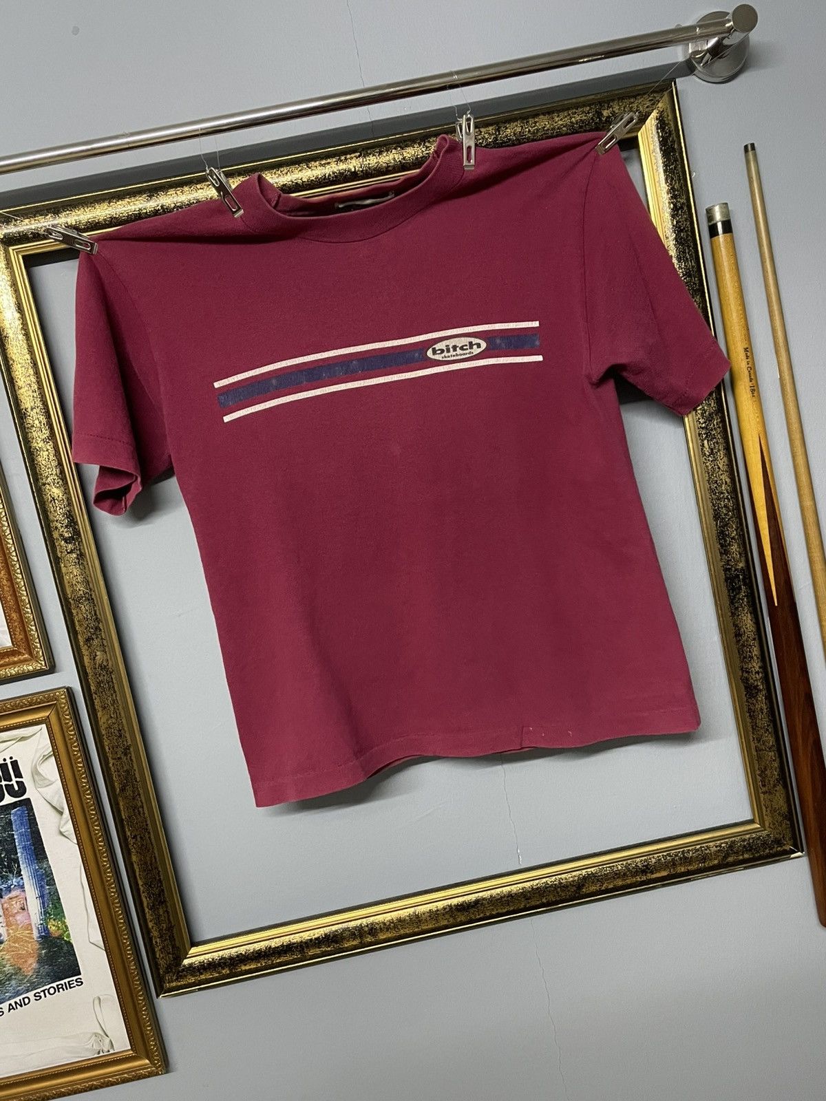 Vintage Vintage 1990s Single Stitch Bitch Skateboard Cropped Tshirt Size US XS / EU 42 / 0 - 2 Thumbnail